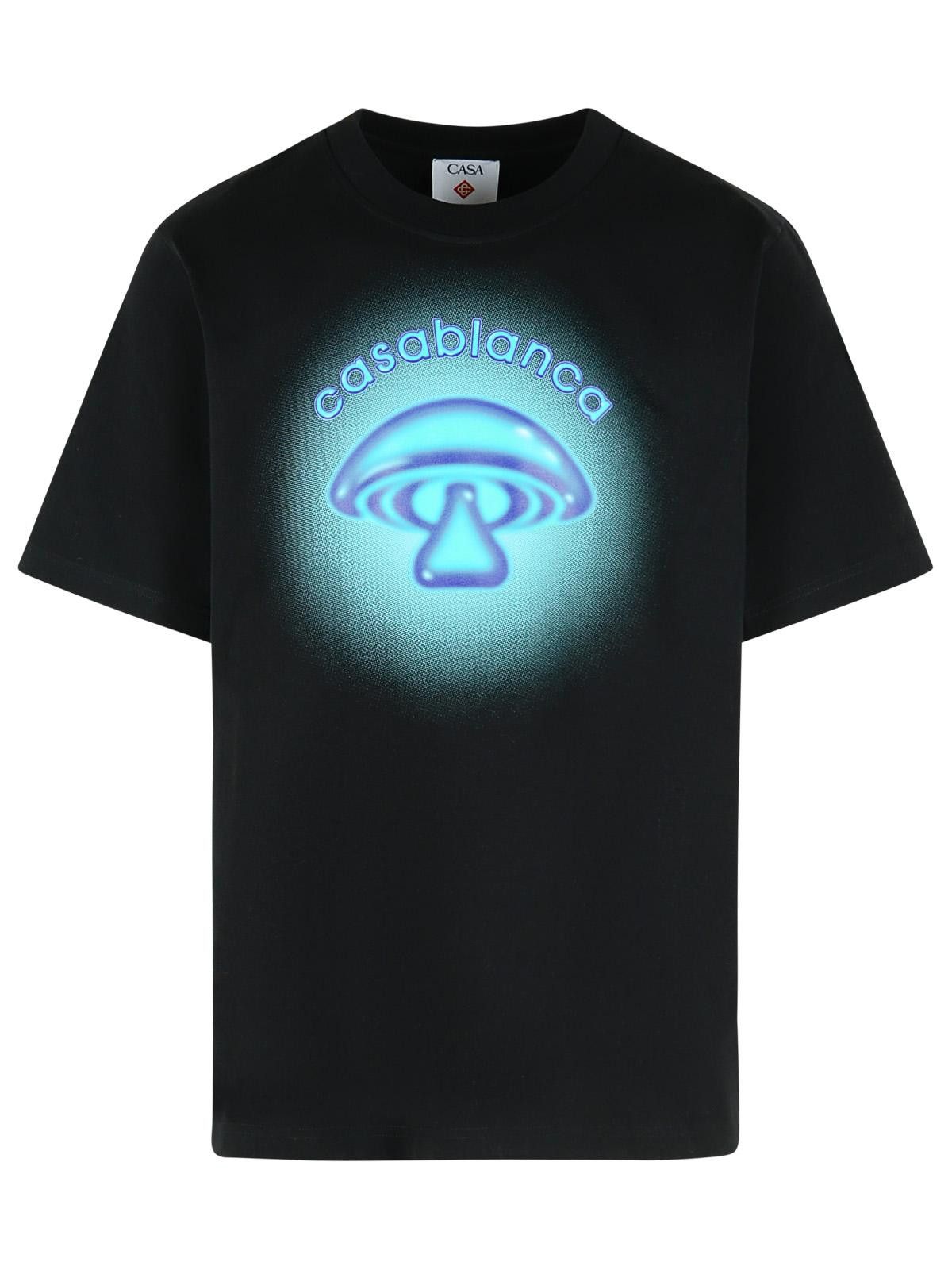 Casablanca CASABLANCA 'Airbrush Mushroom' Black Cotton T-Shirt Size US XL / EU 56 / 4 - 1 Thumbnail