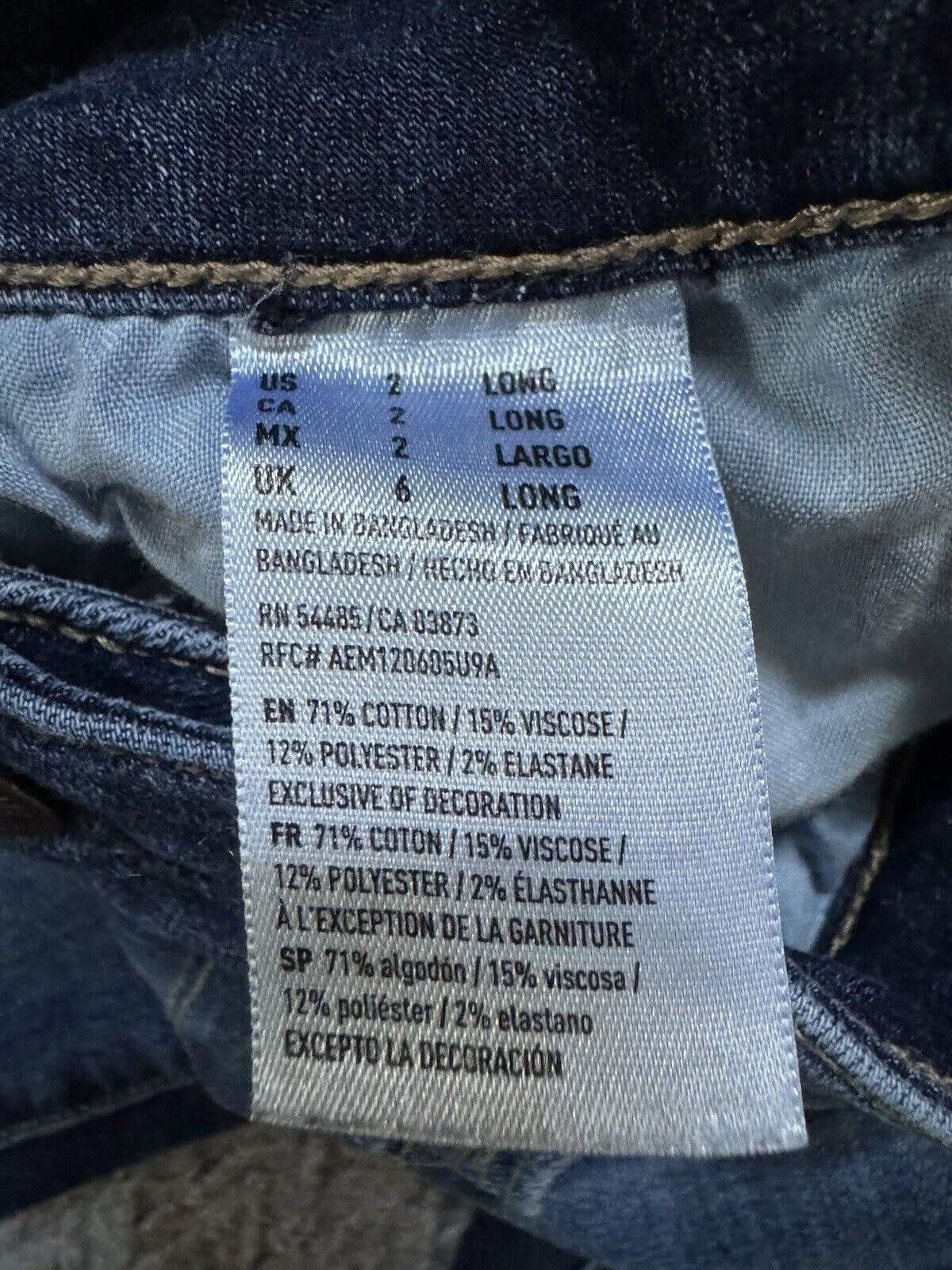 Designer American Eagle Skinny Womens Jeans Size 2 Long Super Stretch Size 26" / US 2 / IT 38 - 4 Thumbnail