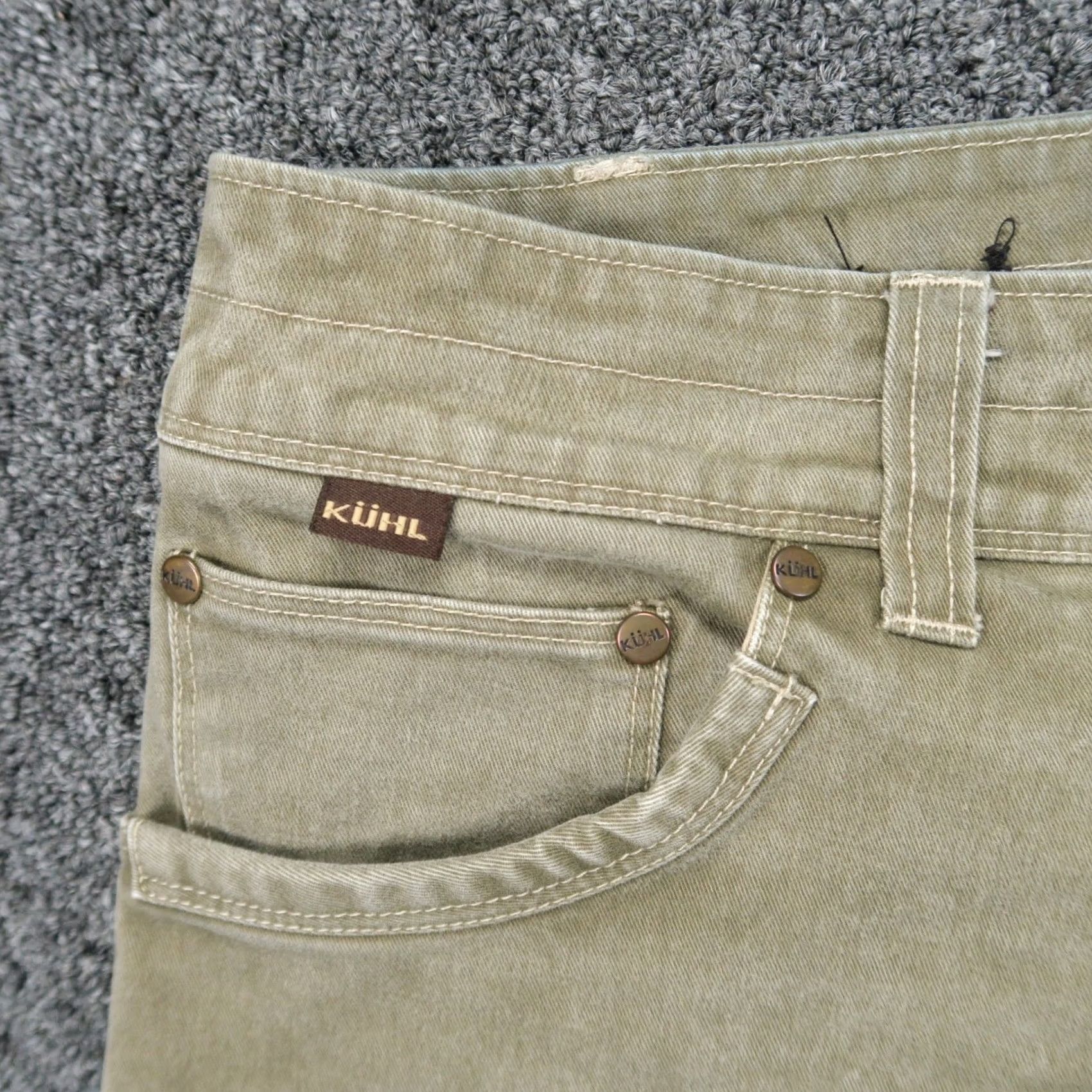 Vintage Kuhl Pants Men 40x30 Green Rydr Vintage Patina Dye Canvas Stretch Hiking Outdoor Size US 40 / EU 56 - 3 Thumbnail