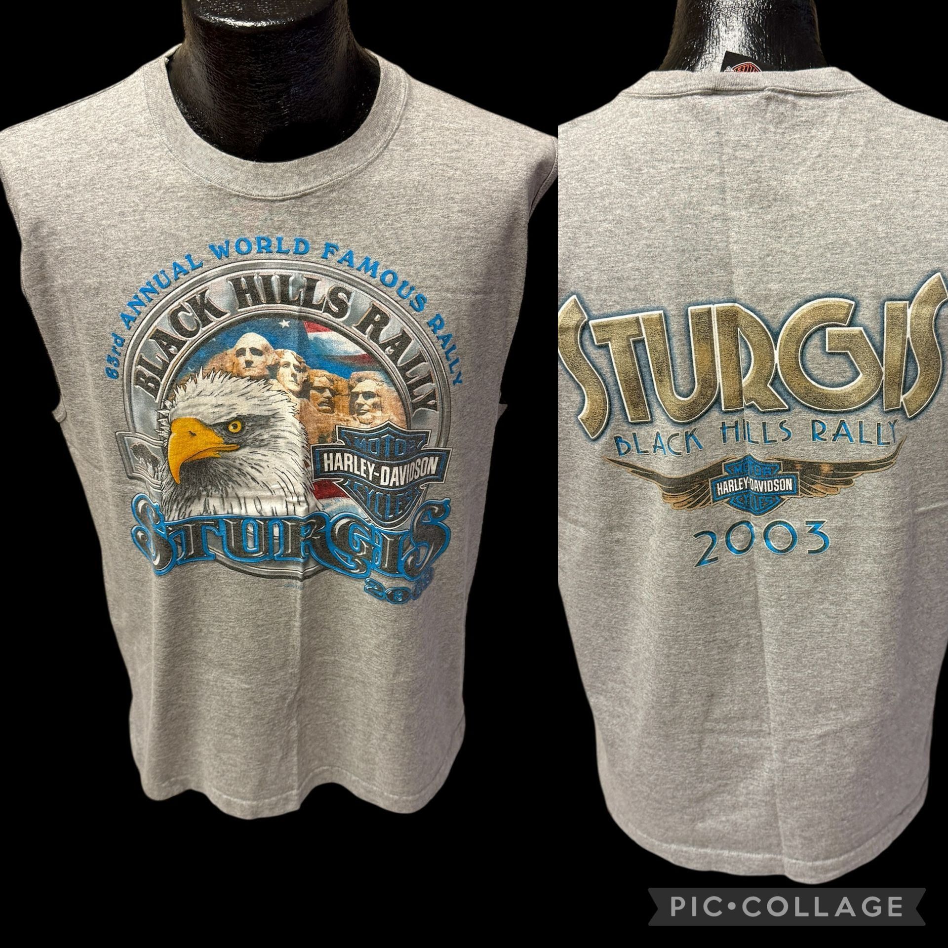 Harley Davidson Eagle MOUNT RUSHMORE Sturgis 2003 Black Hills Rally Biker T Size US L / EU 52-54 / 3 - 2 Thumbnail