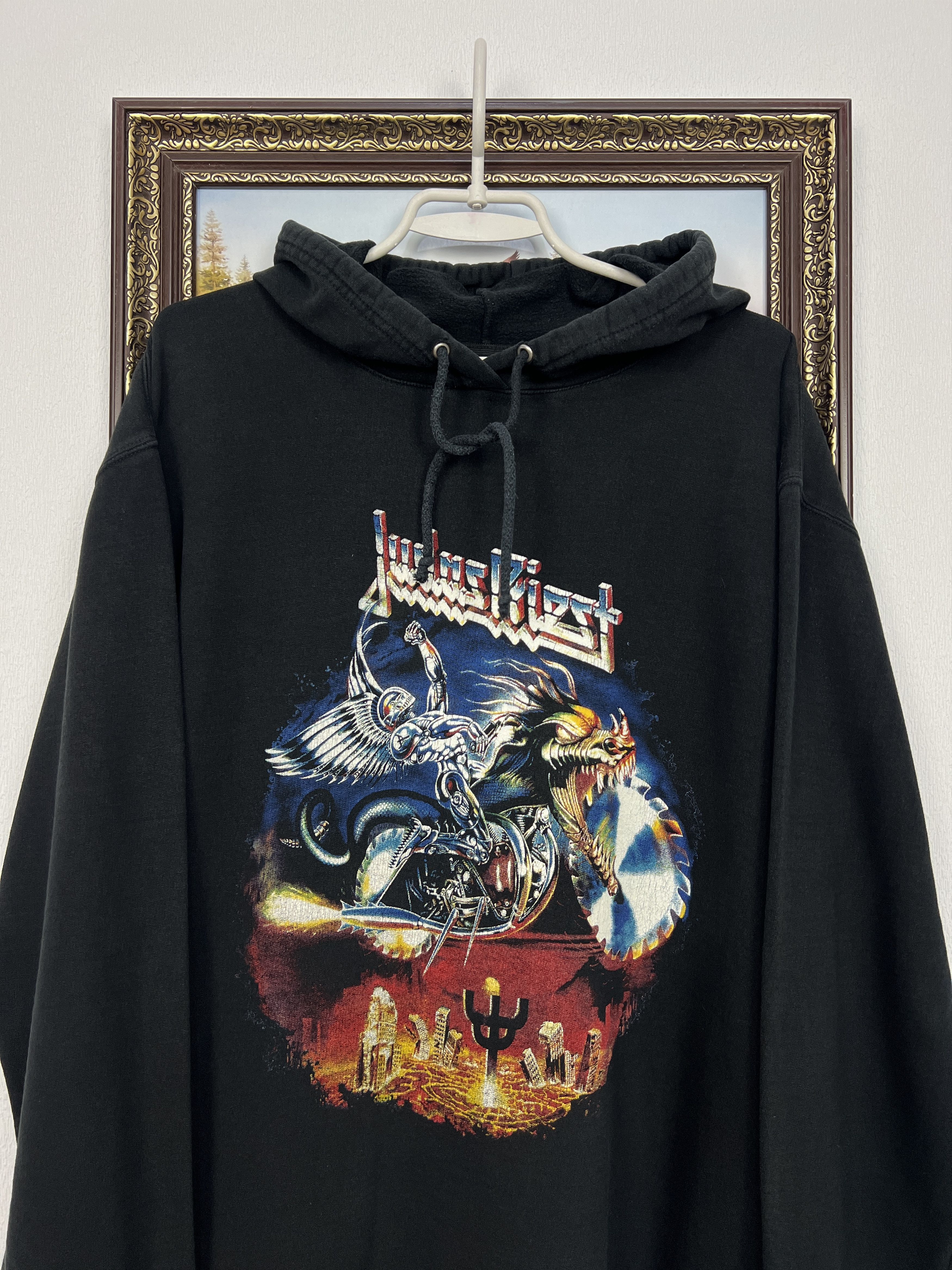 Vintage Vintage Judas Priest Over Print Band Black Hoodie Jacket Size US L / EU 52-54 / 3 - 2 Thumbnail
