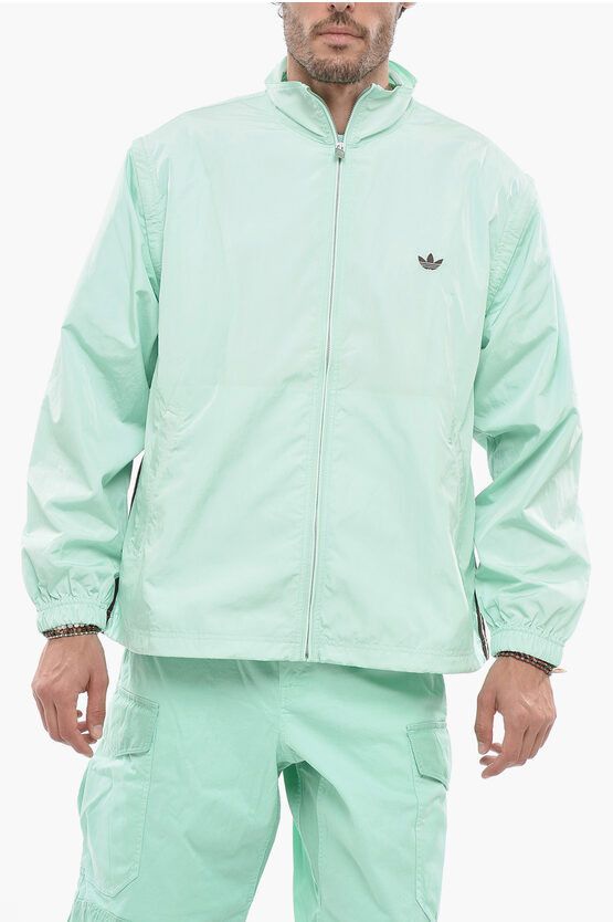 image of Adidas Wales Bonner Nylon Jackets With Contrast Side Bands in Green, Men's (Size Large)