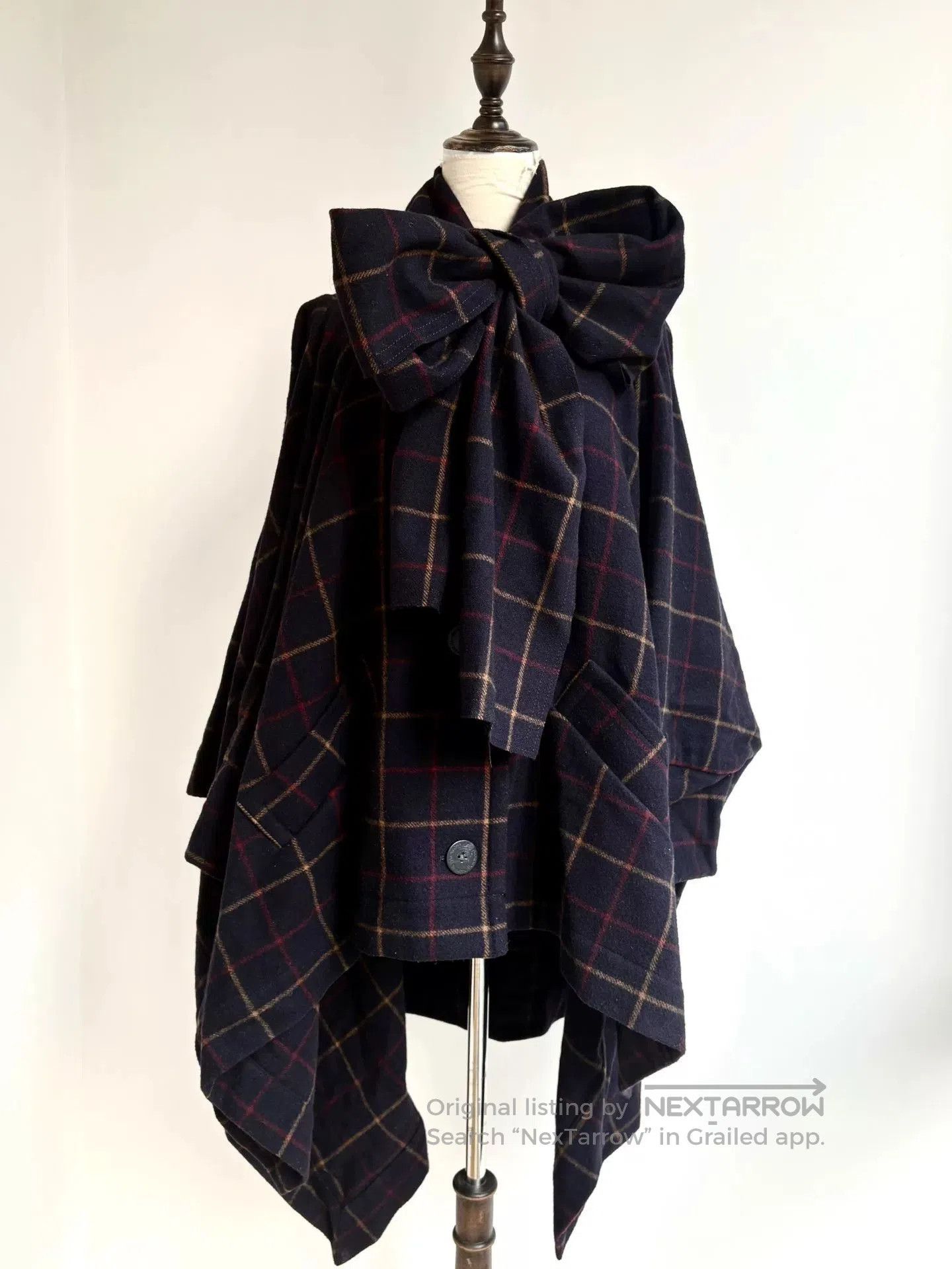 vivienne westwood plaid bow cape coat.