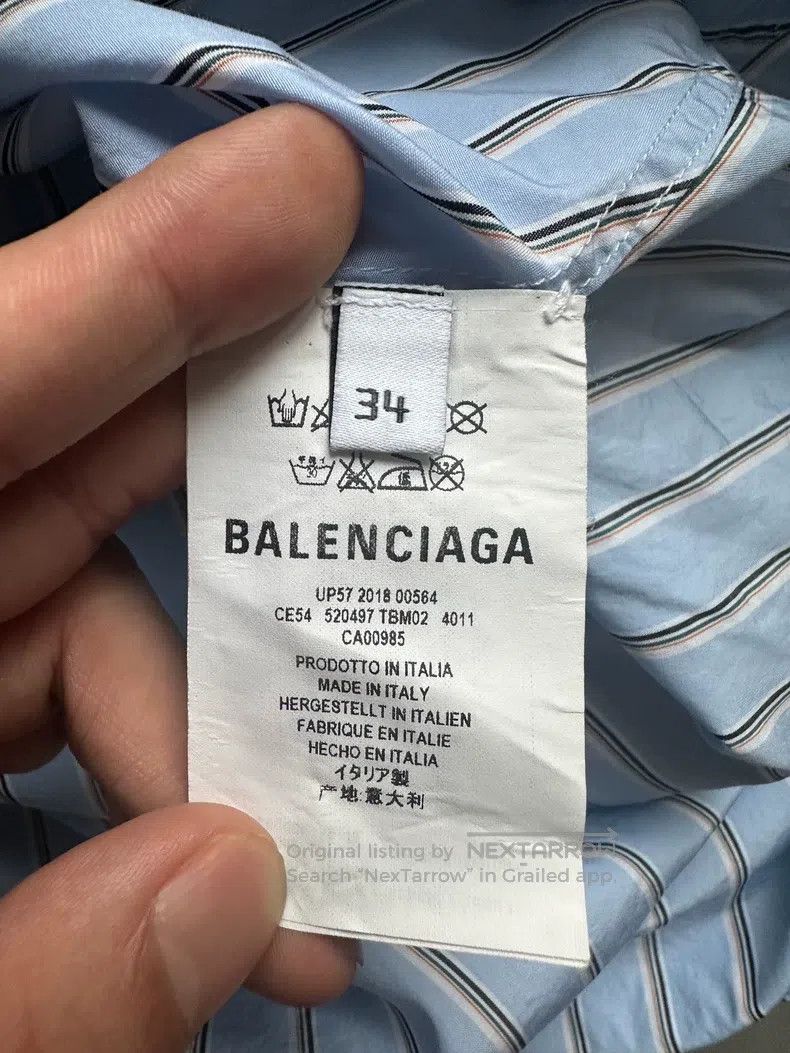 Balenciaga Balenciaga Blue Striped Shirt Size XXS / US 00 / IT 34 - 4 Thumbnail