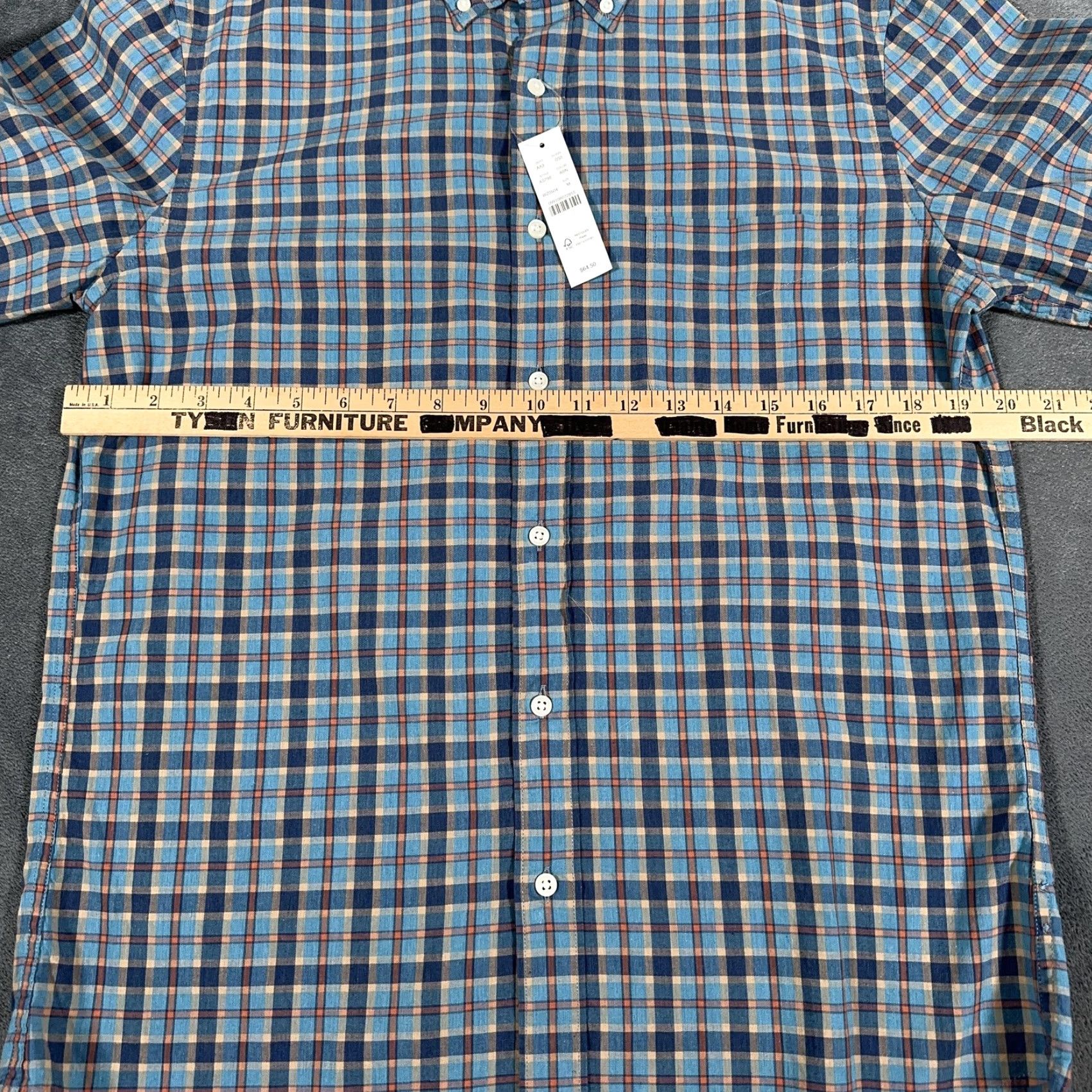 J.Crew VINTAGE J.CREW Shirt Mens Medium Blue Plaid Slim Stretch Button-Down Casual Size US M / EU 48-50 / 2 - 6 Thumbnail