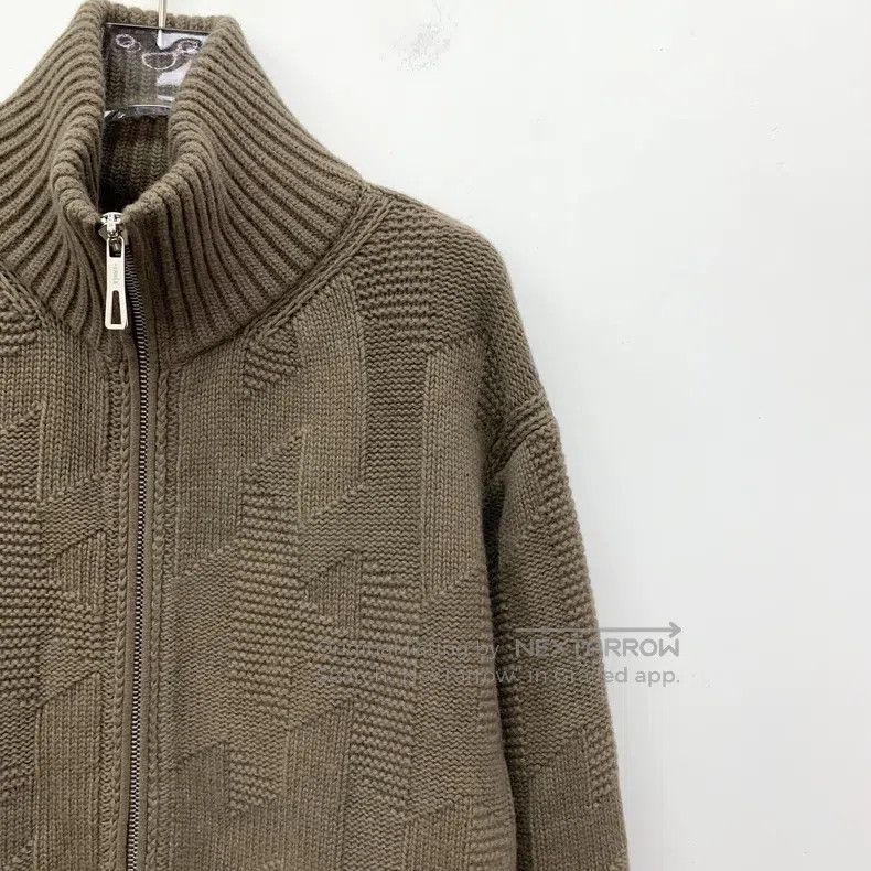 Hermes Hermes Caramel textured jacquard wool zip-up long sleeve k Size XXS / US 00 / IT 34 - 3 Thumbnail