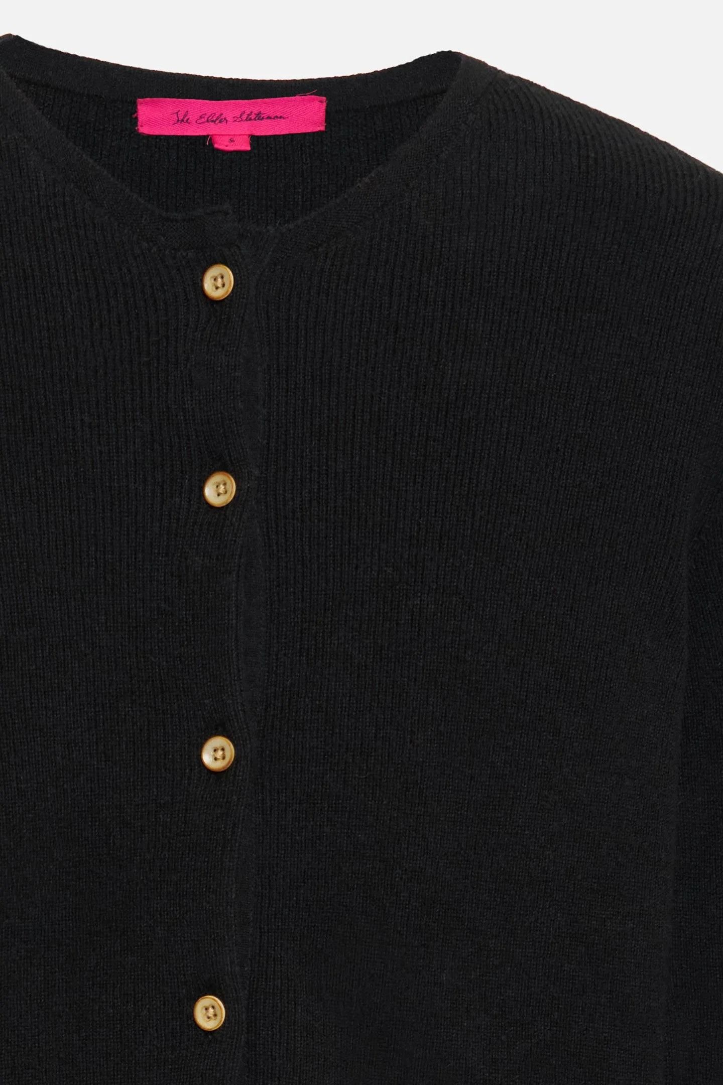 The Elder Statesman $1250 The Elder Statesman Black Delicash Cardigan Size L / US 10 / IT 46 - 2 Thumbnail