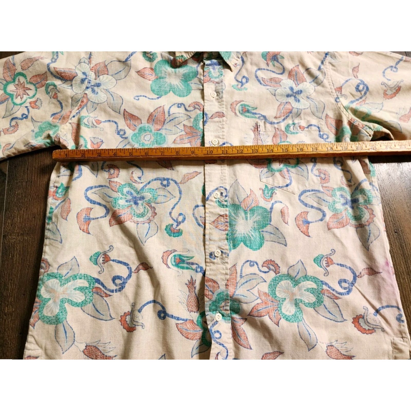Reyn Spooner VINTAGE Reyn Spooner Mens L Reverse Print Hawaiian Flower Camp Shirt Distressed Size US L / EU 52-54 / 3 - 3 Thumbnail