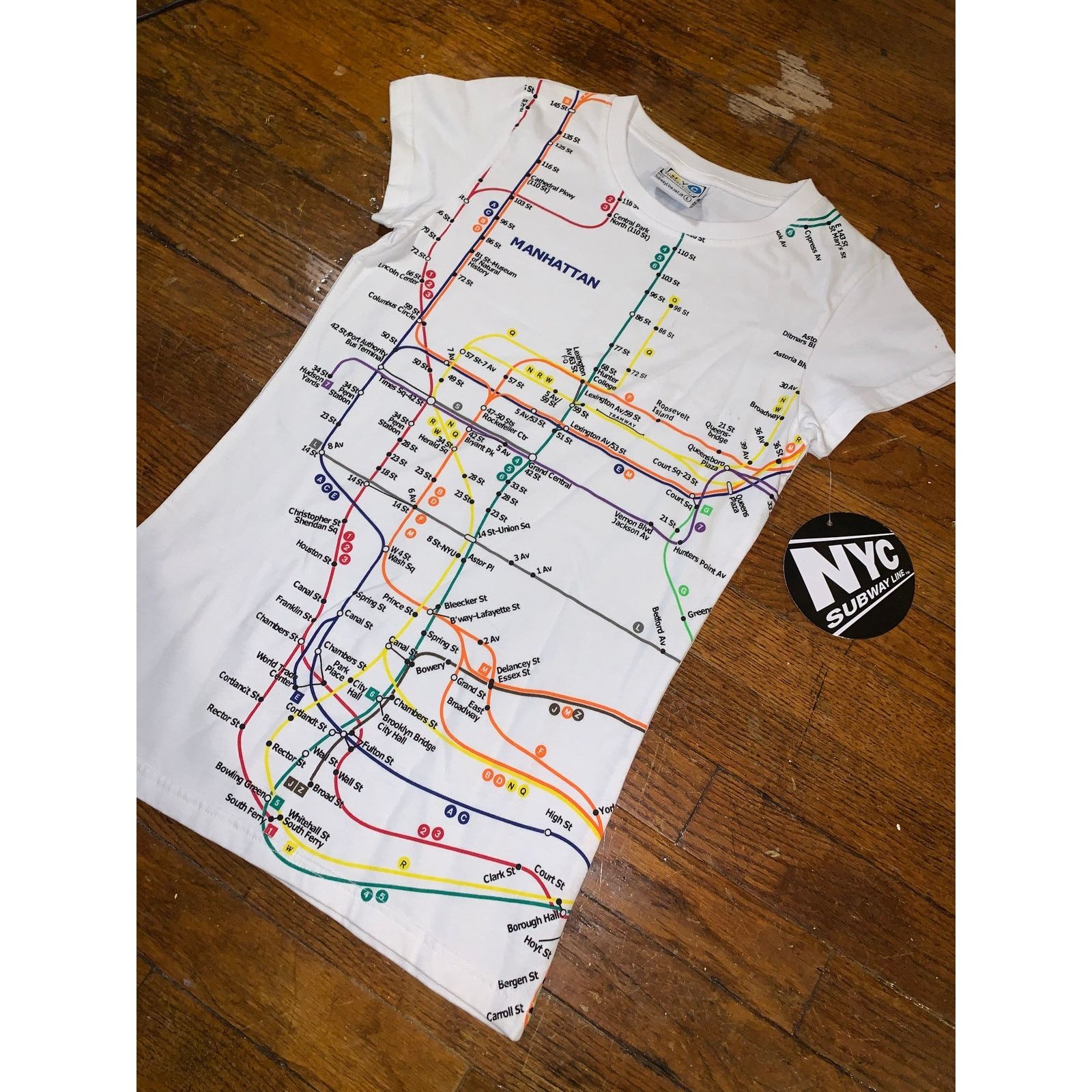 Other NYC Subway Line Manhattan Map Baby Tee Juniors L NWT MTA Size L / US 10 / IT 46 - 2 Thumbnail