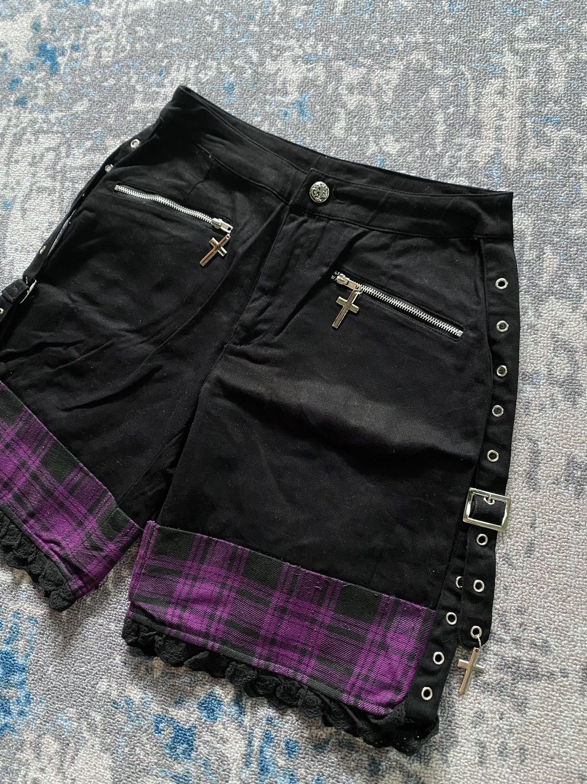 Japanes Bondage With Croos Lace Up gothic Pants