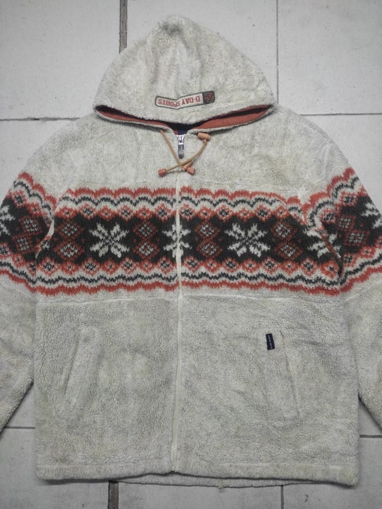 Japanese Brand × Vintage VINTAGE JAPANESE BRAND ZIP UP HOODIE SHERPA NAVAJO DESIGN Size US XL / EU 56 / 4 - 3 Thumbnail