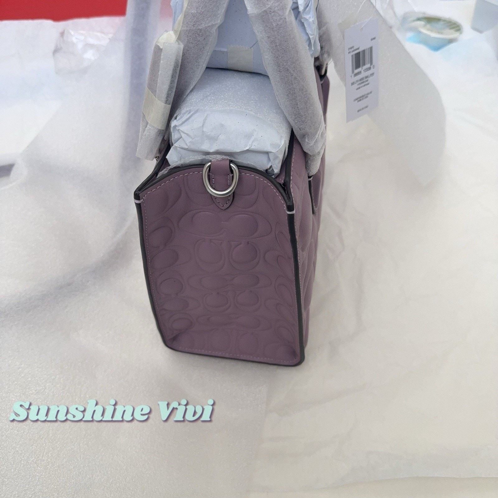 Coach NWT Coach Maggie Small Tote Bag Leather Silver Jasmine CY670 Size ONE SIZE - 7 Thumbnail