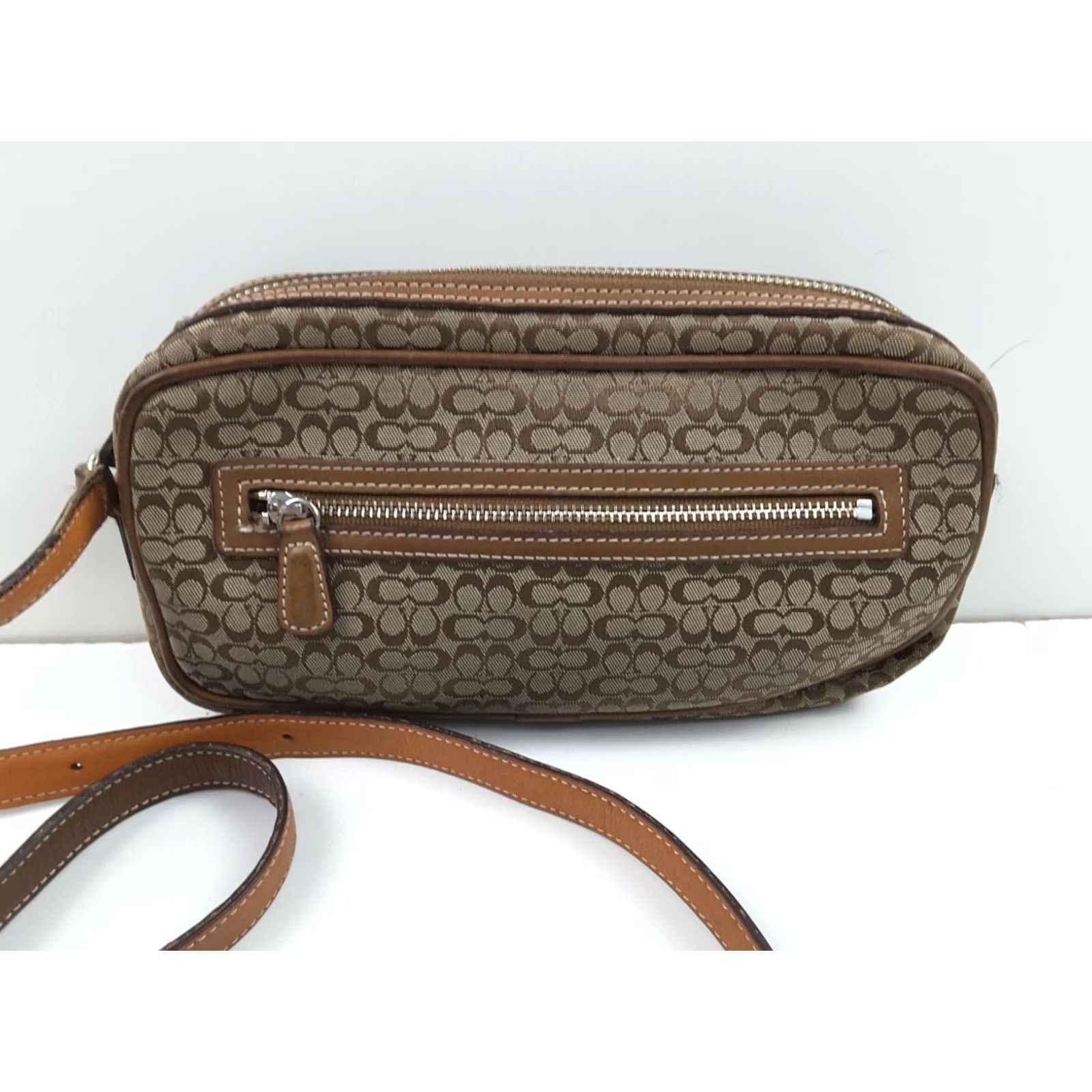Coach Coach Signature 6341 Pouch Shoulder Handbag Purse Brown Women Bag Size ONE SIZE - 3 Thumbnail