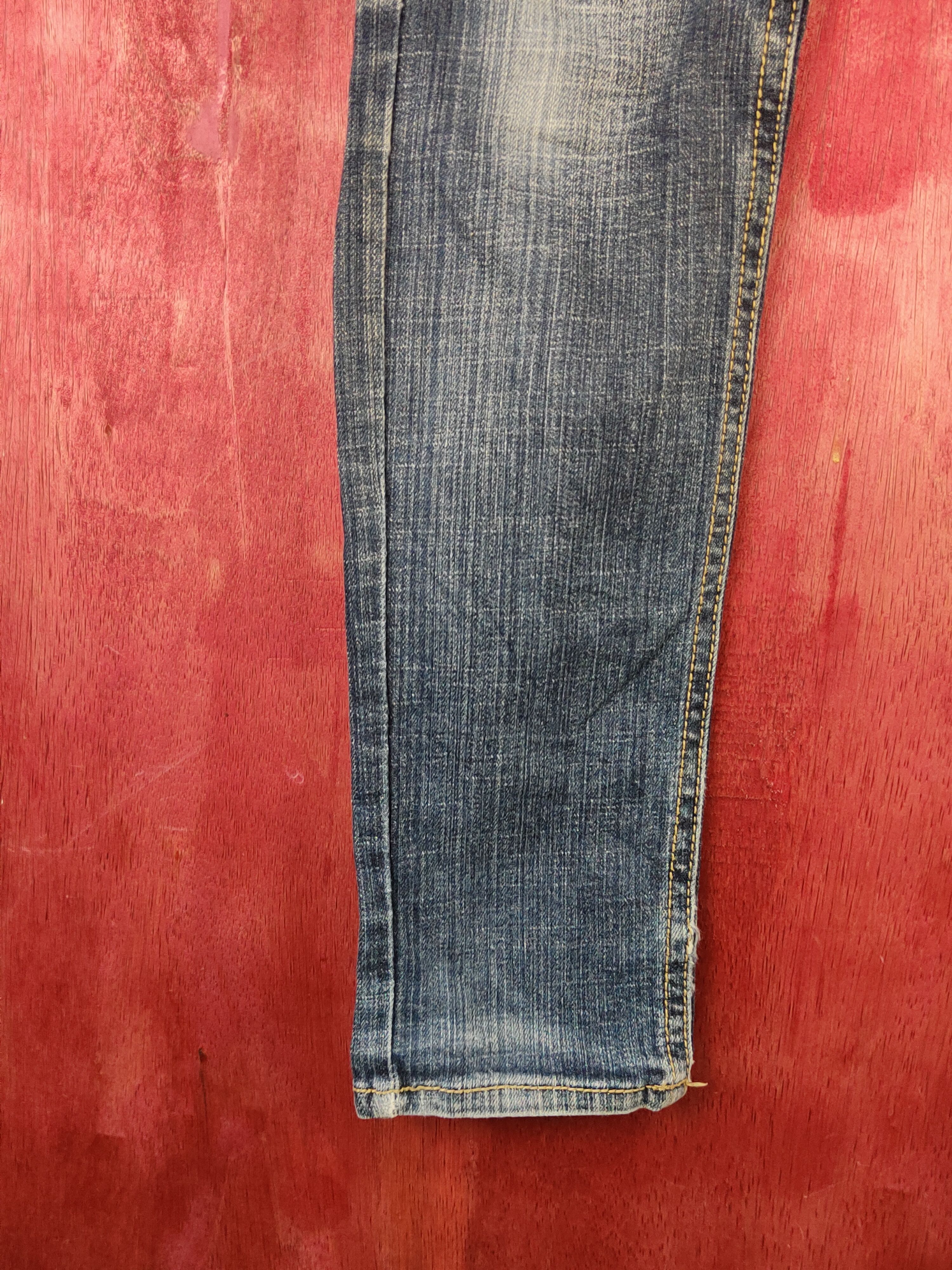Japanese Brand N Dark Blue Distressed Ripped Jeans #S2220 Size 29" - 4 Thumbnail