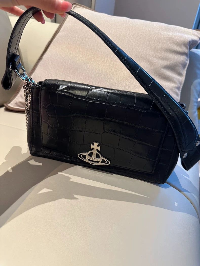 Vivienne Westwood Vivienne Westwood Hazel Black Croc Bag Size ONE SIZE - 1 Thumbnail