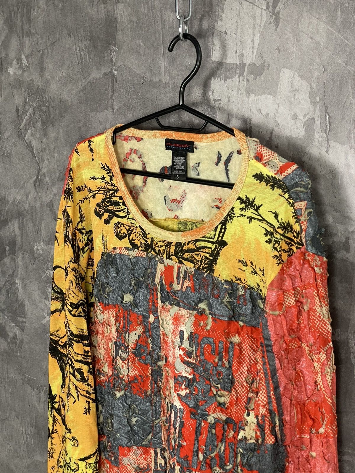 Custo Barcelona × Vintage VINTAGE Y2K CUSTO BARCELONA LONGSLEEVE PRINTED TOP Size M / US 6-8 / IT 42-44 - 8 Thumbnail