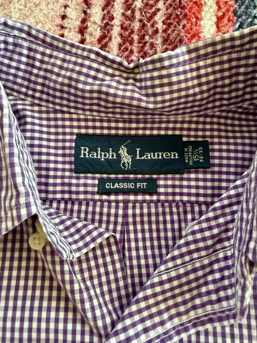 Ralph Lauren Men's Ralph Lauren Button Down Shirt Purple White Gingham M Size US M / EU 48-50 / 2 - 5 Thumbnail