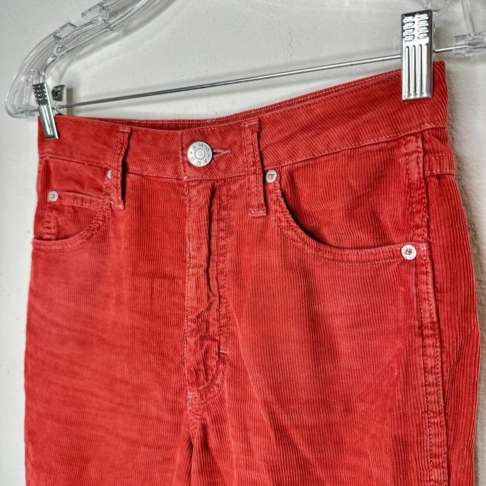 Other AMO The Chloe Rust Corduroy Straight Leg Crop Pant 26 Size 26" / US 2 / IT 38 - 3 Thumbnail