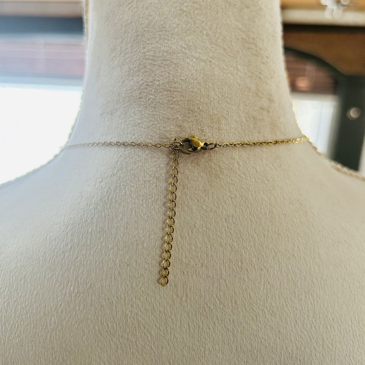 Vintage Vintage fancy crown faux opal gold skeleton key necklace Size ONE SIZE - 4 Thumbnail