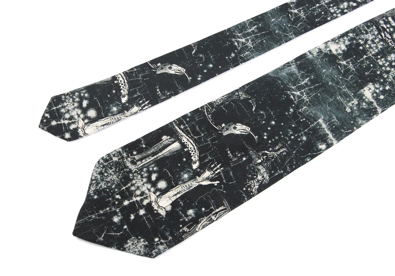 Jean Paul Gaultier Graphic Print Tie in Black and Pink Size ONE SIZE - 3 Thumbnail
