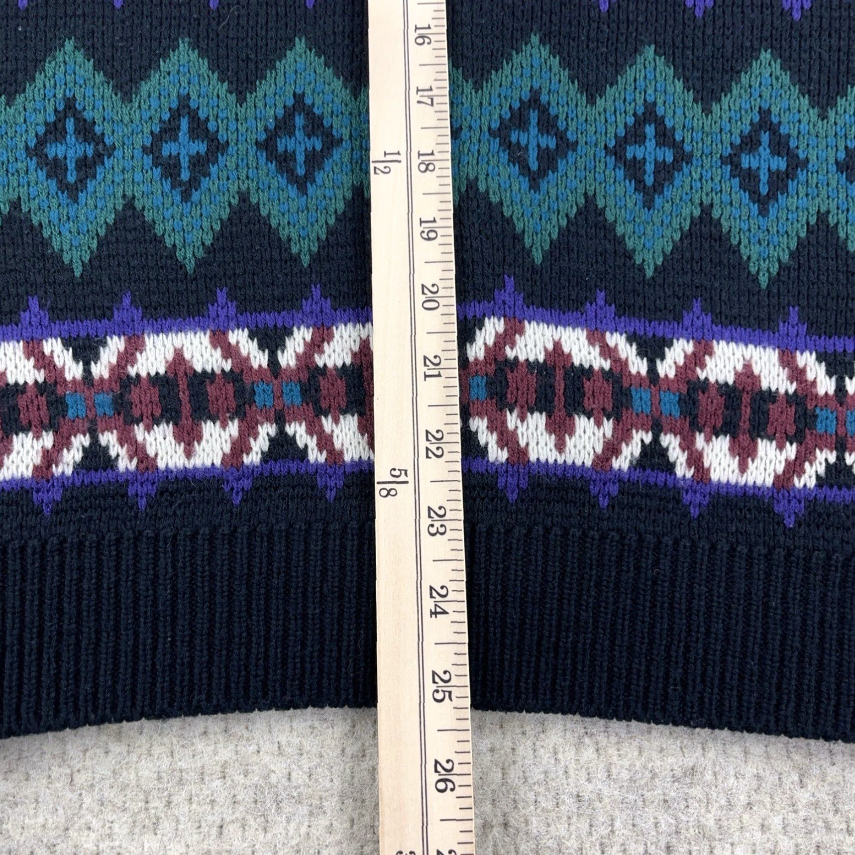 McGregor VINTAGE McGregor Cardigan Sweater Men XL Black Green Knit 80s 90s Biggie Cosby Size US XL / EU 56 / 4 - 7 Thumbnail