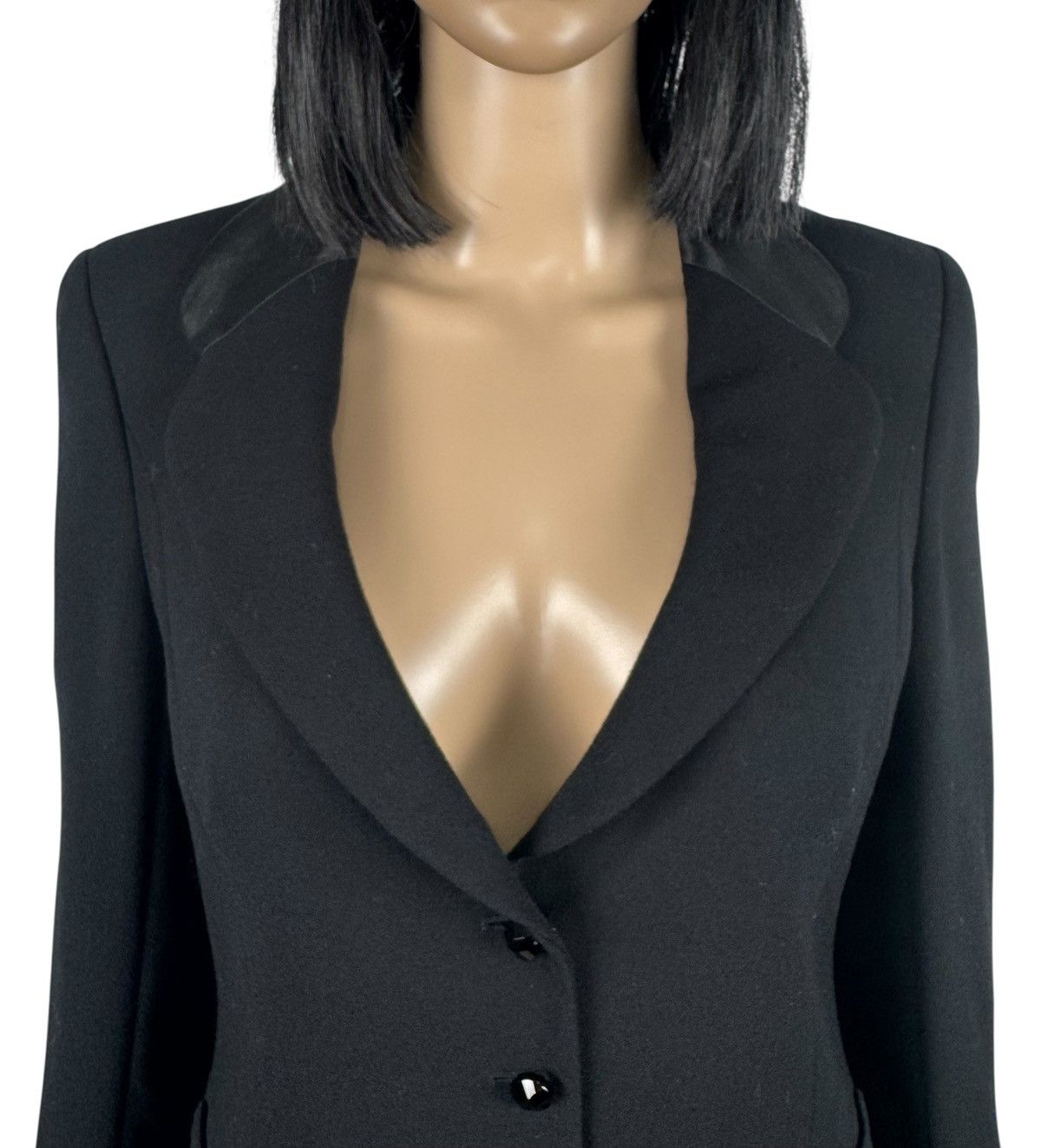 Escada Escada Lana Wool Blazer Silk Collar Satin size DE38 IT44 Size M / US 6-8 / IT 42-44 - 4 Thumbnail