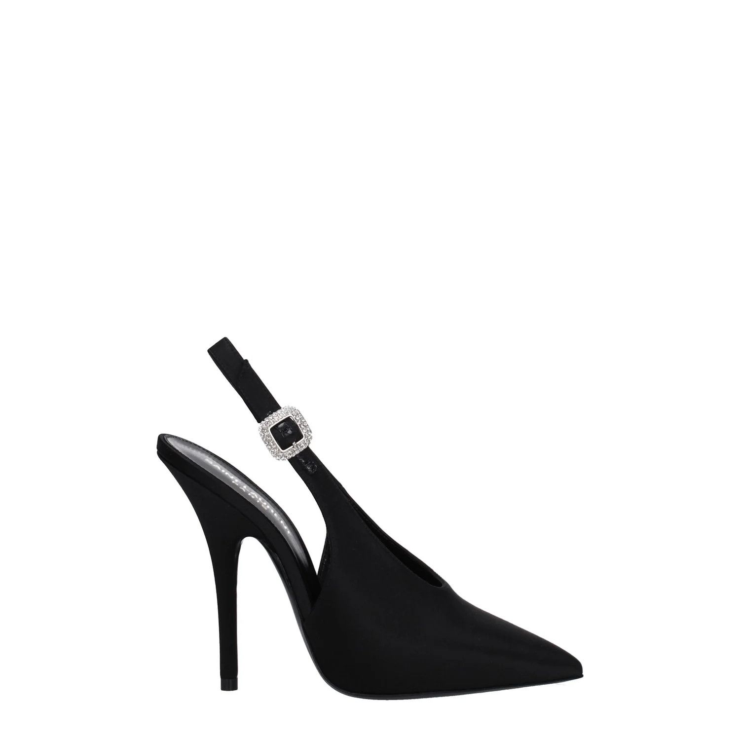 Saint Laurent Paris ob1o1e1224 Satin Sandals in Black Size US 7 / IT 37 - 1 Thumbnail