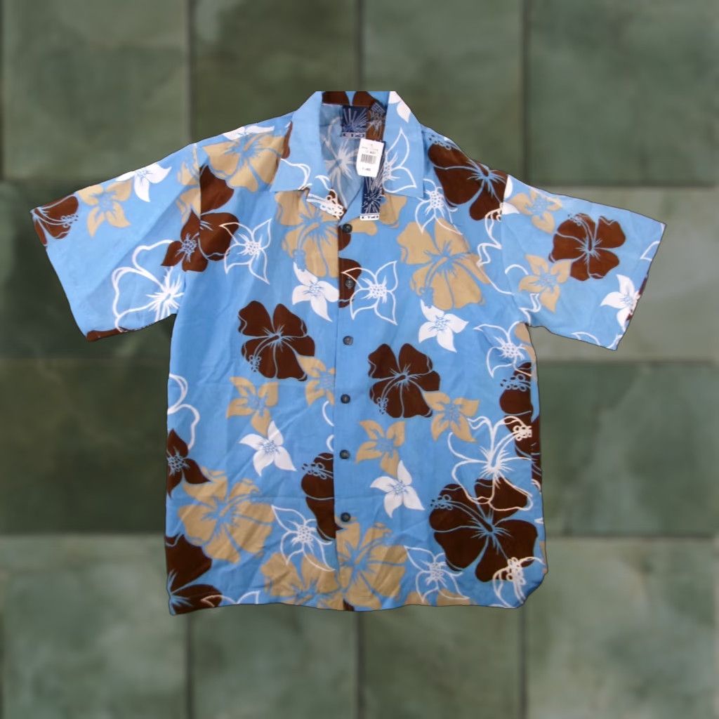 Vintage VINTAGE C Two Shirt Men XL Blue Floral 90s Hawaiian Tropical Button-Up Short Sleeve Casual Travel Workwear Mens Size US XL / EU 56 / 4 - 1 Thumbnail