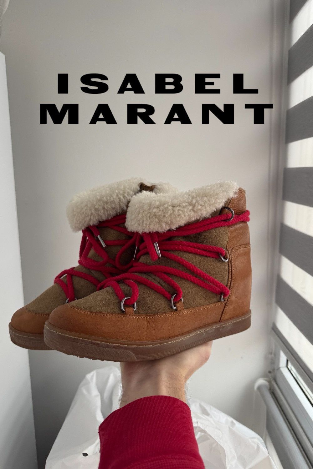 Isabel Marant Isabel Marant Nowles Wedge Snow Boots | Shearling & Leather Size US 9.5 / IT 39.5 - 1 Thumbnail
