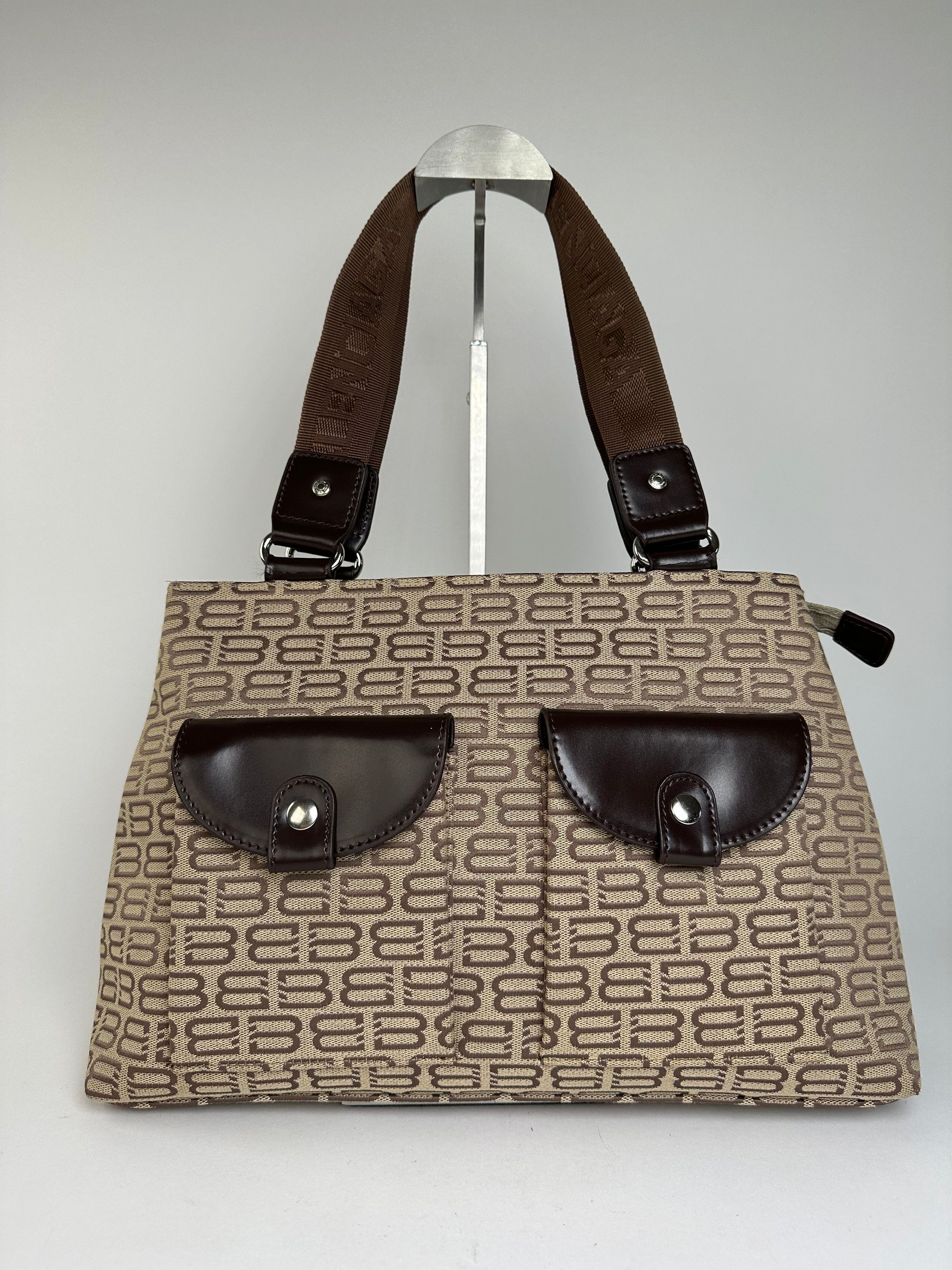 Balenciaga Beige Canvas Leather Monogram Tote Bag Size ONE SIZE - 1 Thumbnail