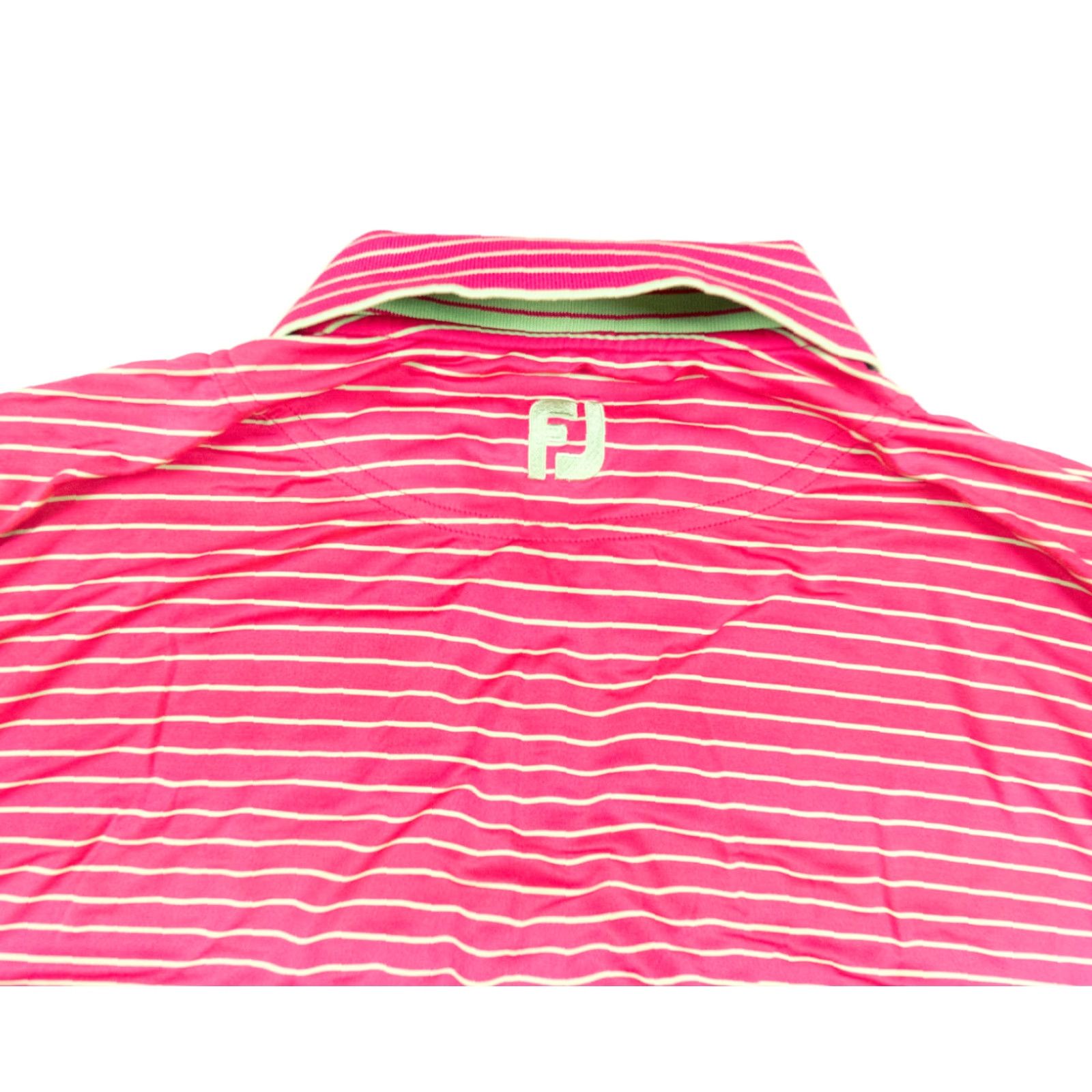 Footjoy FootJoy Polo Shirt Adult Large Pink Short Sleeve Striped Mens Golf Stretch Shirt Size US L / EU 52-54 / 3 - 7 Thumbnail