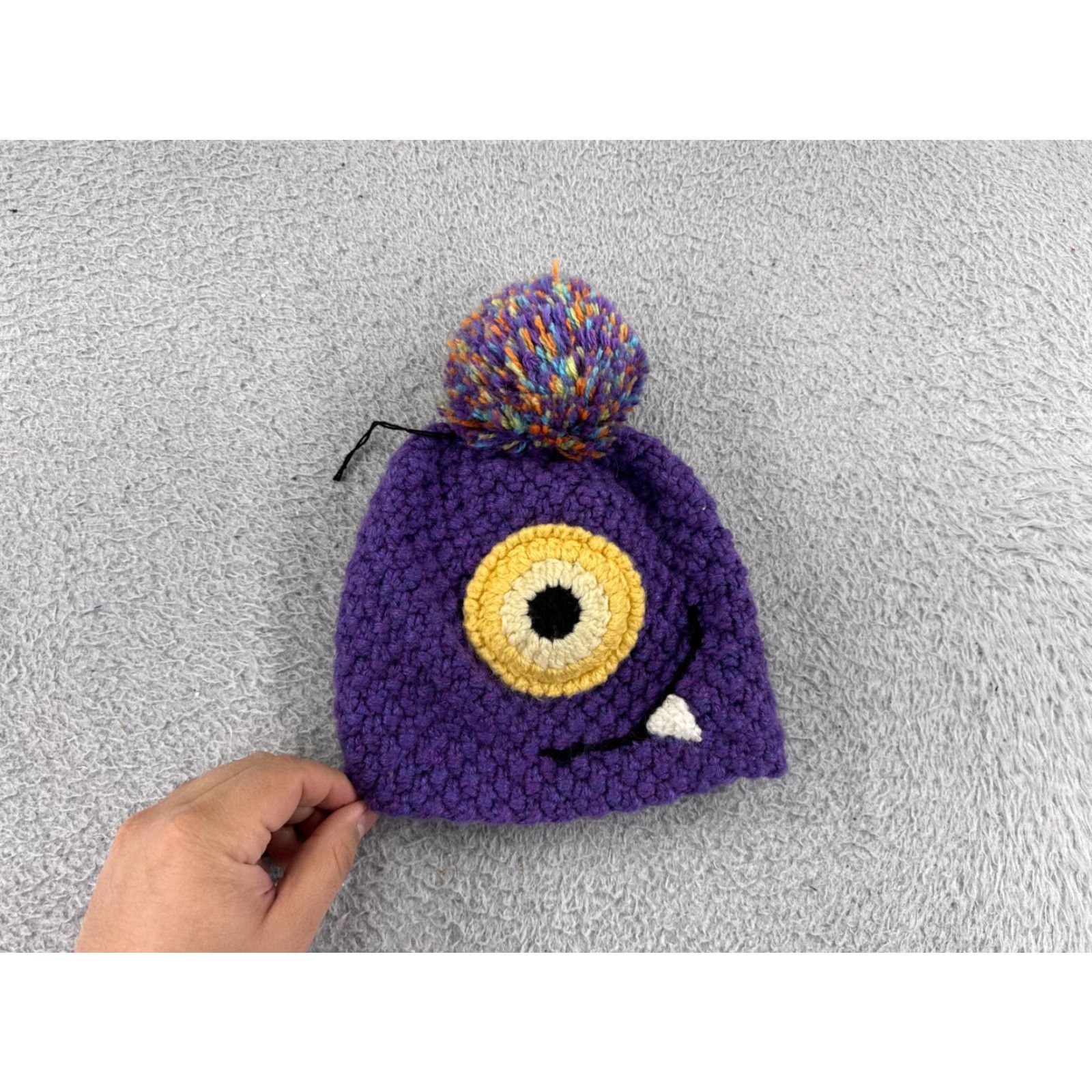 Vintage Andes Gifts Beanie Adult One Size Purple Monster Face Alpaca Blend Hat/Cap Unisex Adults Beanie Purple Monster Alpine Knit Logo 90s? Size ONE SIZE - 2 Thumbnail