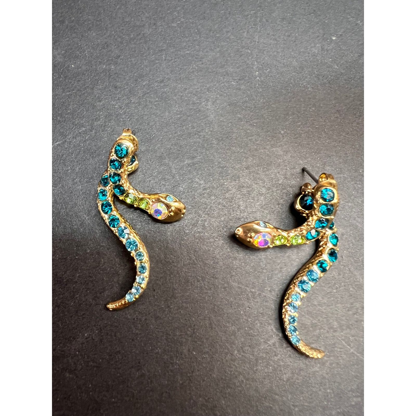 Betsey Johnson Betsey Johnson Gold-Tone Pavé Crystal Snake Earrings Size ONE SIZE - 5 Thumbnail