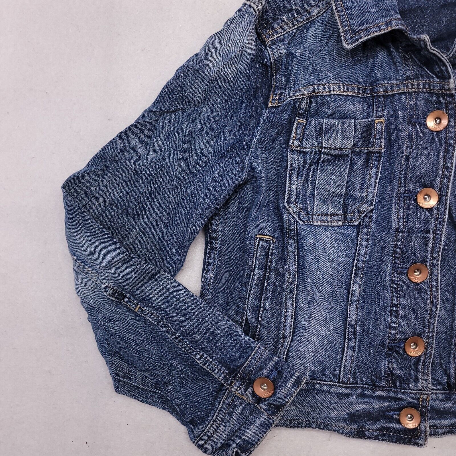 Express Express Casual Long Sleeve Jean Jacket Womens Size S Blue Size S / US 4 / IT 40 - 4 Thumbnail