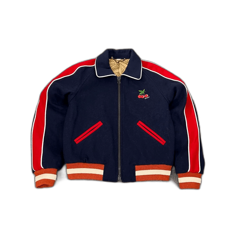 Gucci Cherry Logo Wool Baseball Jacket-2506