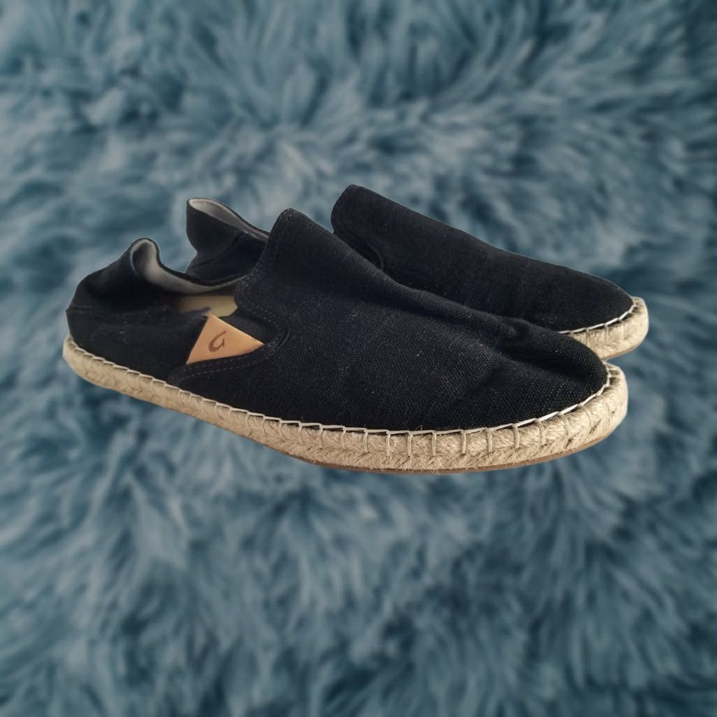 Olukai OluKai Kaula Pa'a Kapa Lava Rock Espadrilles black Slip On loafers size 8 Women Casual Shoes Size US 8 / IT 38 - 1 Thumbnail