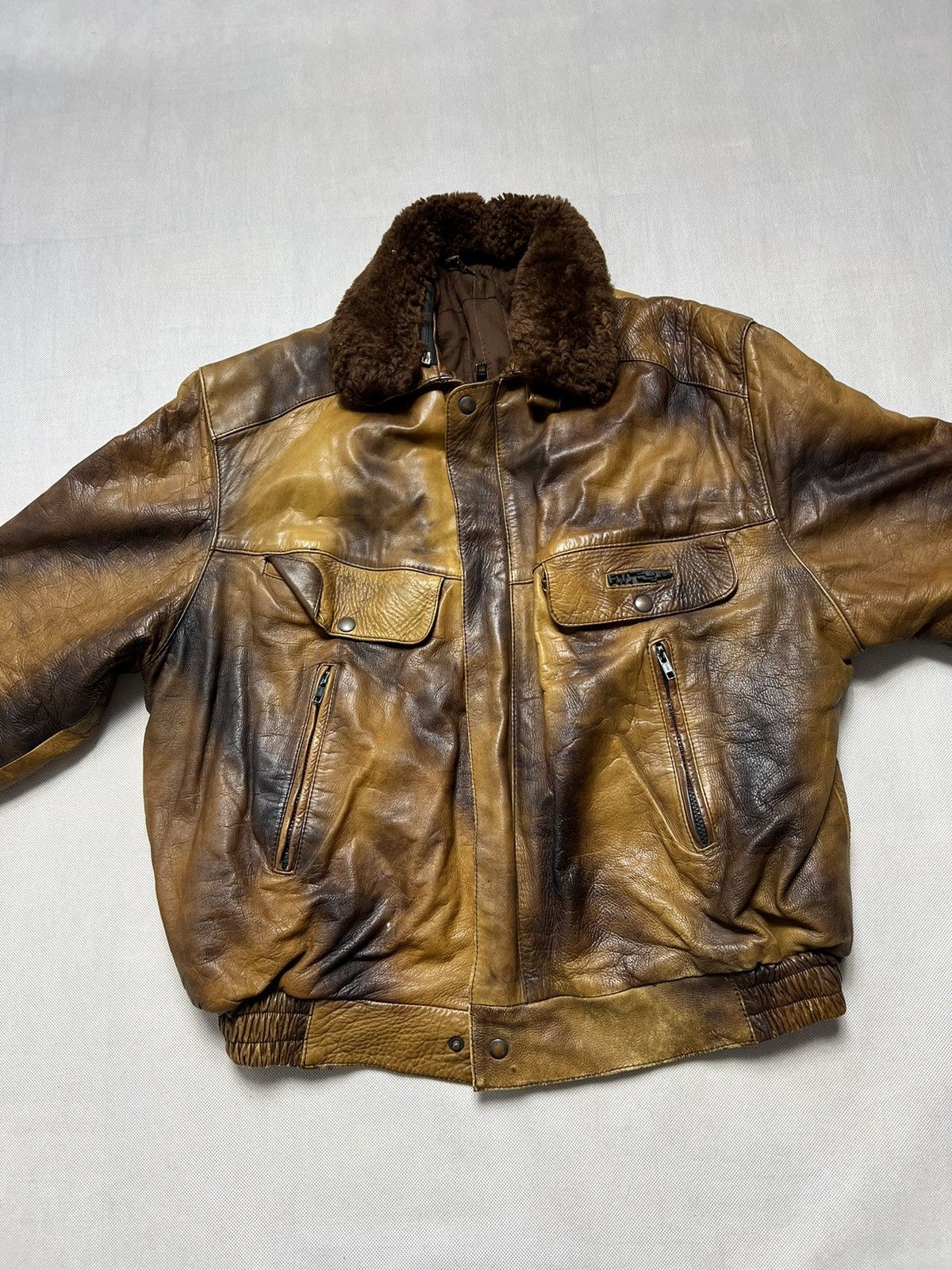 Vintage Heavy Leather Jacket F.T. vintage 80’s 90’s motocycle Size US XL / EU 56 / 4 - 4 Thumbnail