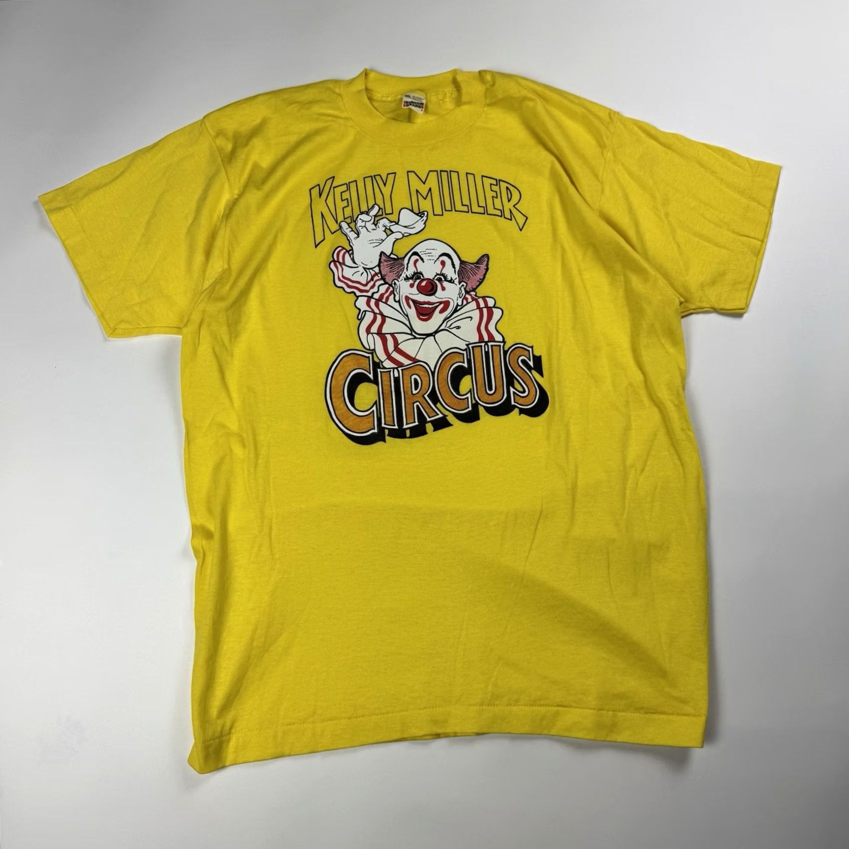 Vintage VINTAGE Screen Stars Clown T Shirt XL Yellow 80s Circus Kelly Miller NOS Mens Shirts Clown Theme 80s Vintage Size US XL / EU 56 / 4 - 2 Thumbnail