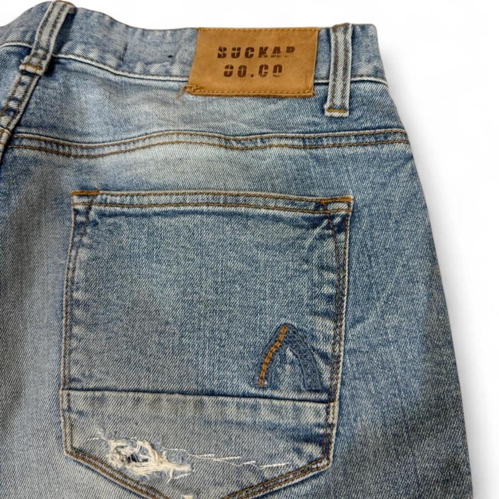 True Religion Buckaroo blue denim jeans with unique patches design Size US 33 - 6 Thumbnail