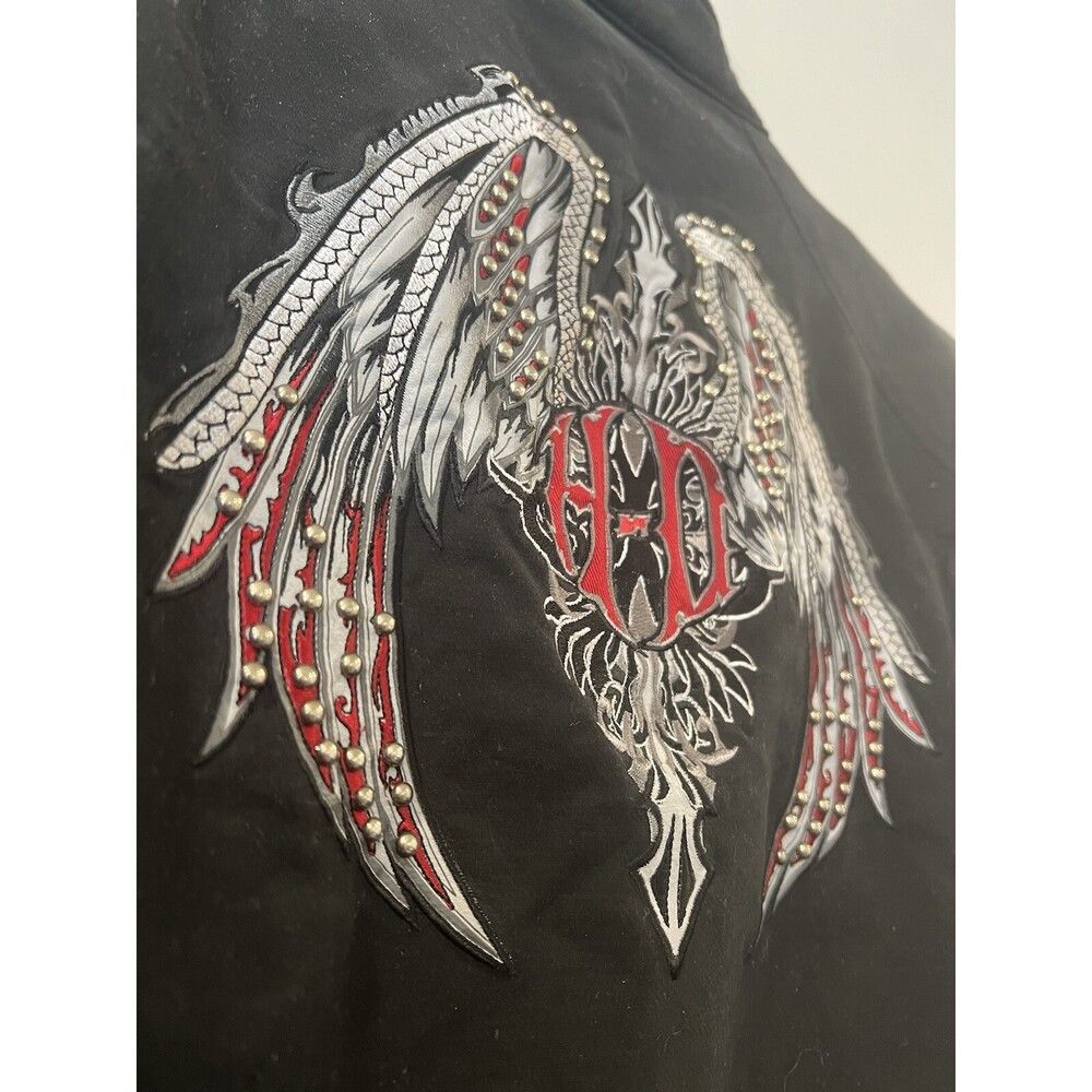 Harley Davidson Harley Davidson jacket Coat Black Cotton Embroidered Wings Size US L / EU 52-54 / 3 - 6 Thumbnail