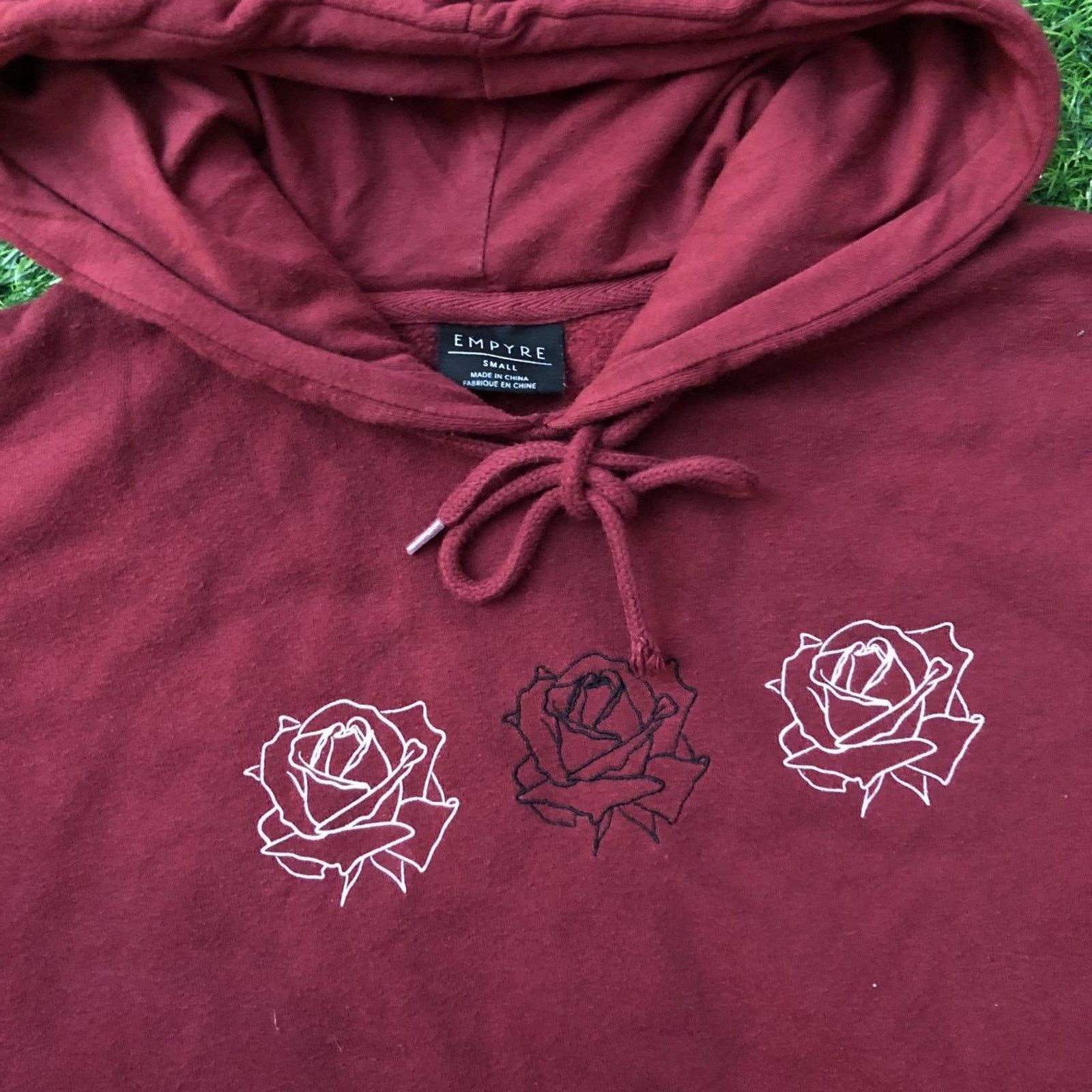 Empyre Maroon Empyre Rose Graphic Sleeve Print Hooded Sweatshirt Size US S / EU 44-46 / 1 - 4 Thumbnail