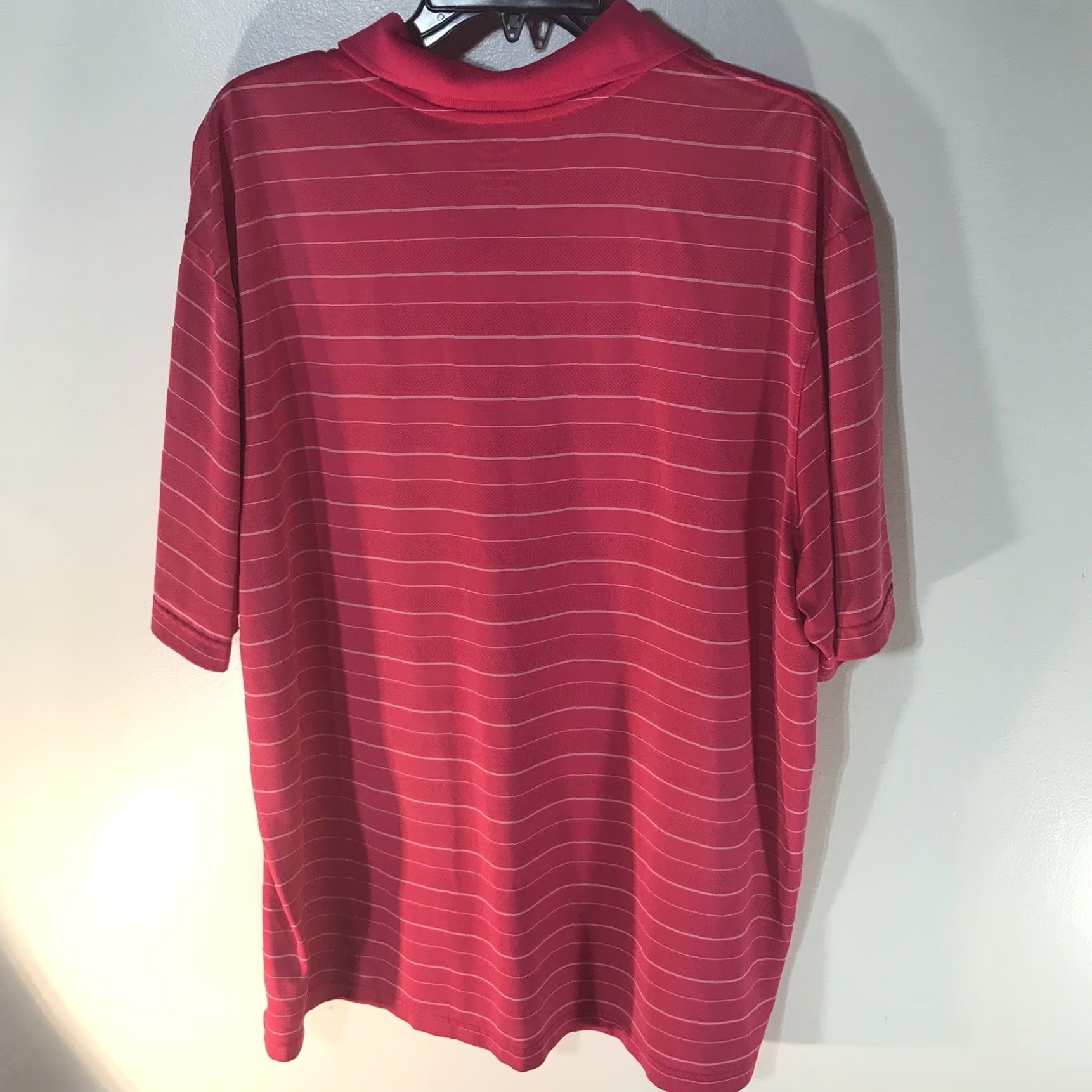 Champion Champion Duo Dry Polo Shirt Mens 2X Pink White Striped Golf Preppy Size US XXL / EU 58 / 5 - 2 Thumbnail