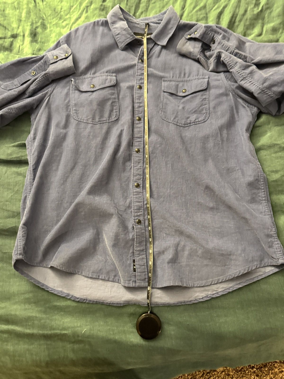 Lucky Brand Lucky Slate Blue Corduroy Button-down | L | Double Pocket Size US L / EU 52-54 / 3 - 7 Thumbnail