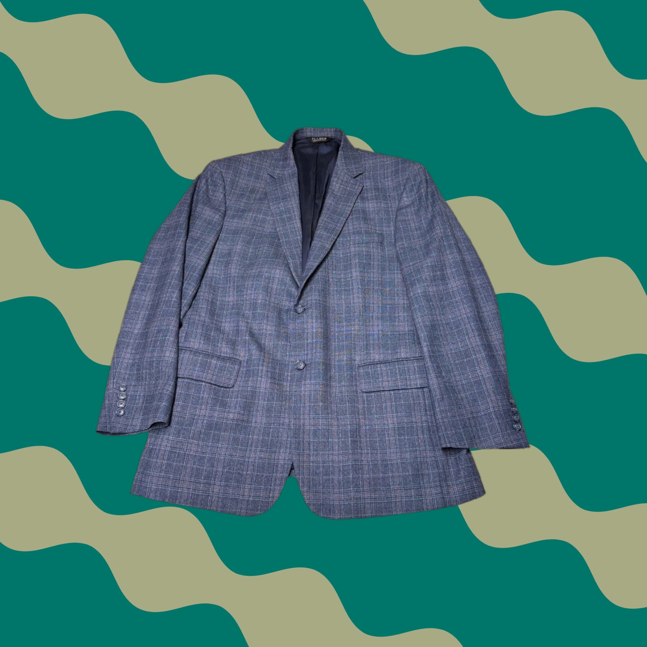 Jos. A. Bank Travelers Collection Blue Plaid 100% Wool Blazer Sport Coat 42R Blues Plaid Wool Men 42R Blazer Sport Coat Travel Business Mens