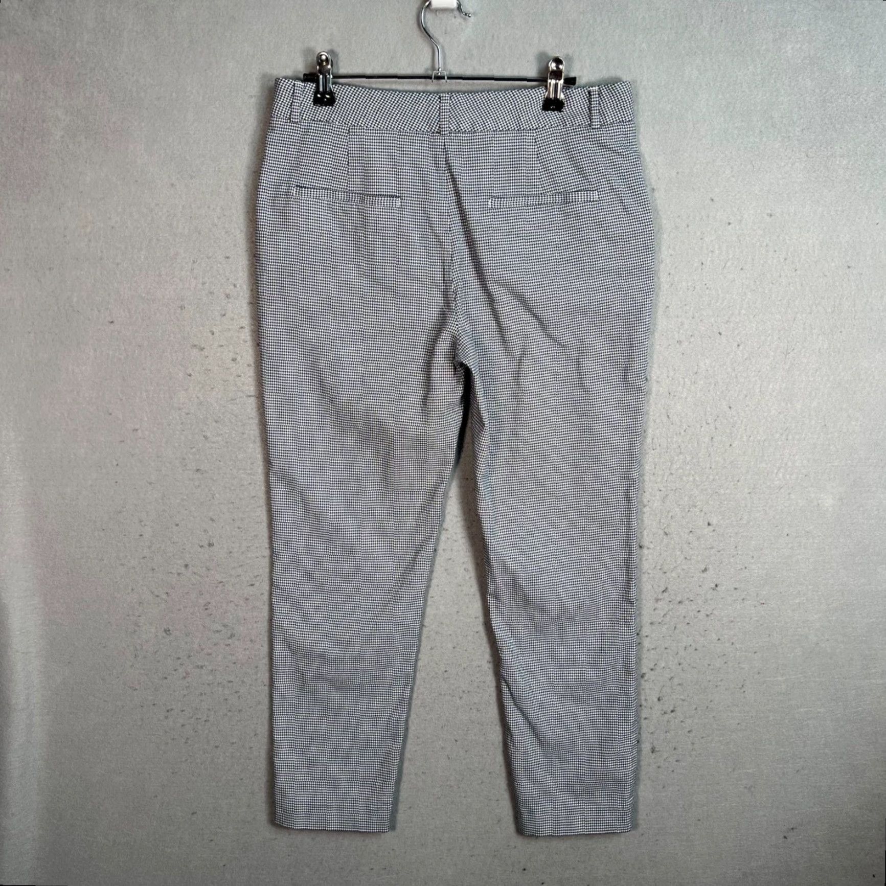 Massimo Dutti Massimo Dutti Womens Tailored Houndstooth Slim Fit Pants Size 6 Gray/White Size 28" / US 6 / IT 42 - 2 Thumbnail