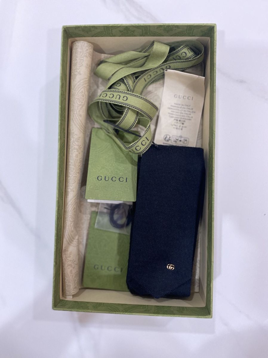 Gucci GUCCI LANA WOOL KNOT BLACK TIE GOLD GG DETAIL Size ONE SIZE - 1 Thumbnail