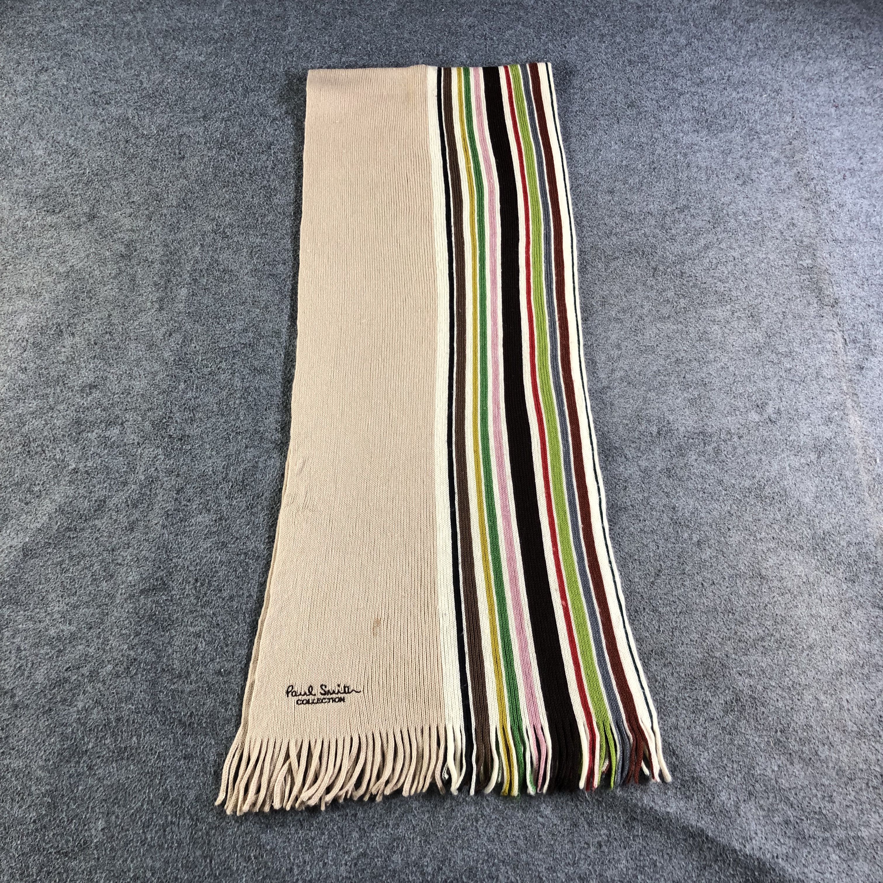 Paul Smith Paul Smith Knit Striped Wool Scarf Muffler V1815 Size ONE SIZE - 3 Thumbnail