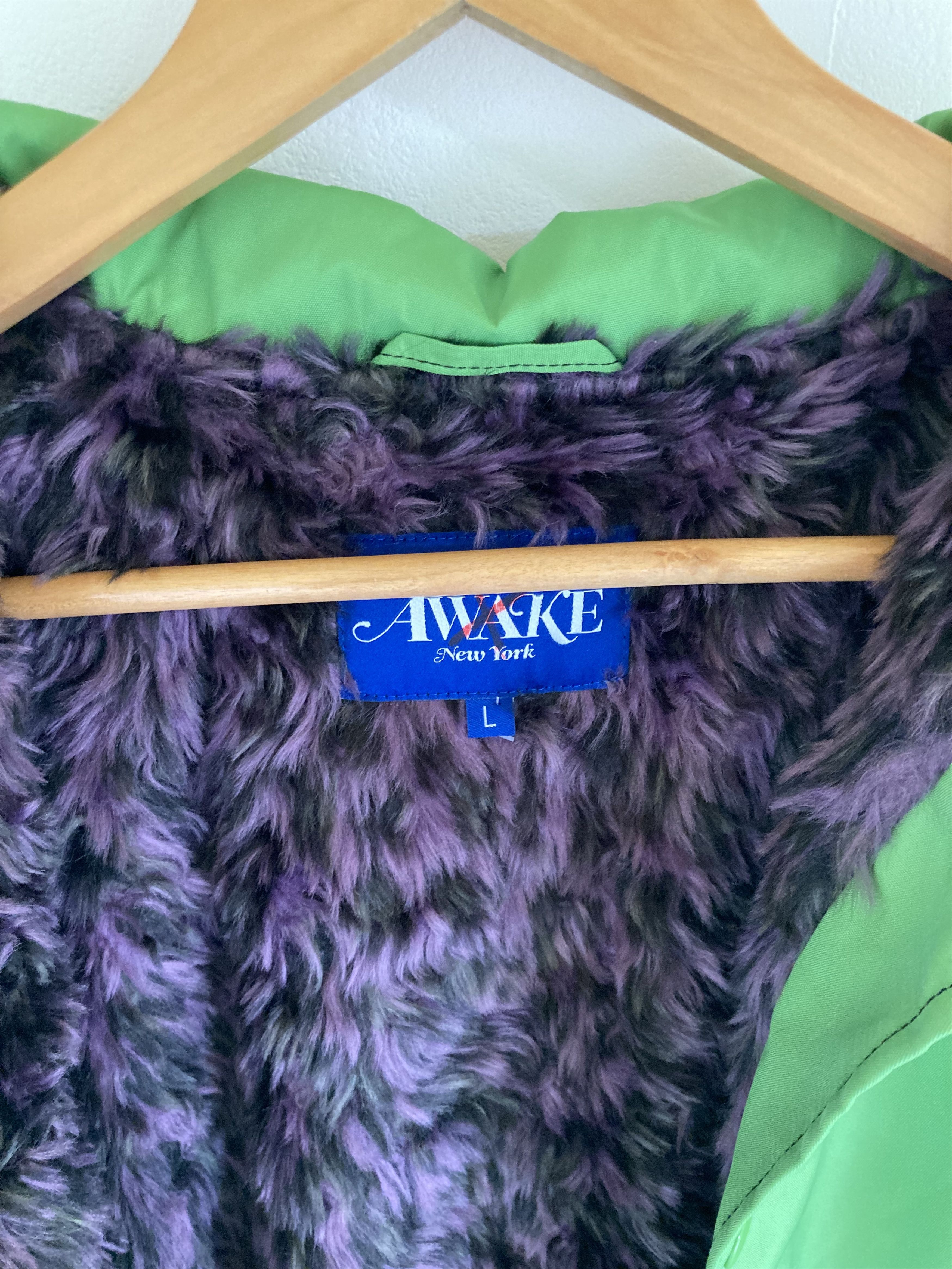 Awake NY Awake Ny Faux Fur Jacket Coaches Green Size L Mens Size US L / EU 52-54 / 3 - 6 Thumbnail