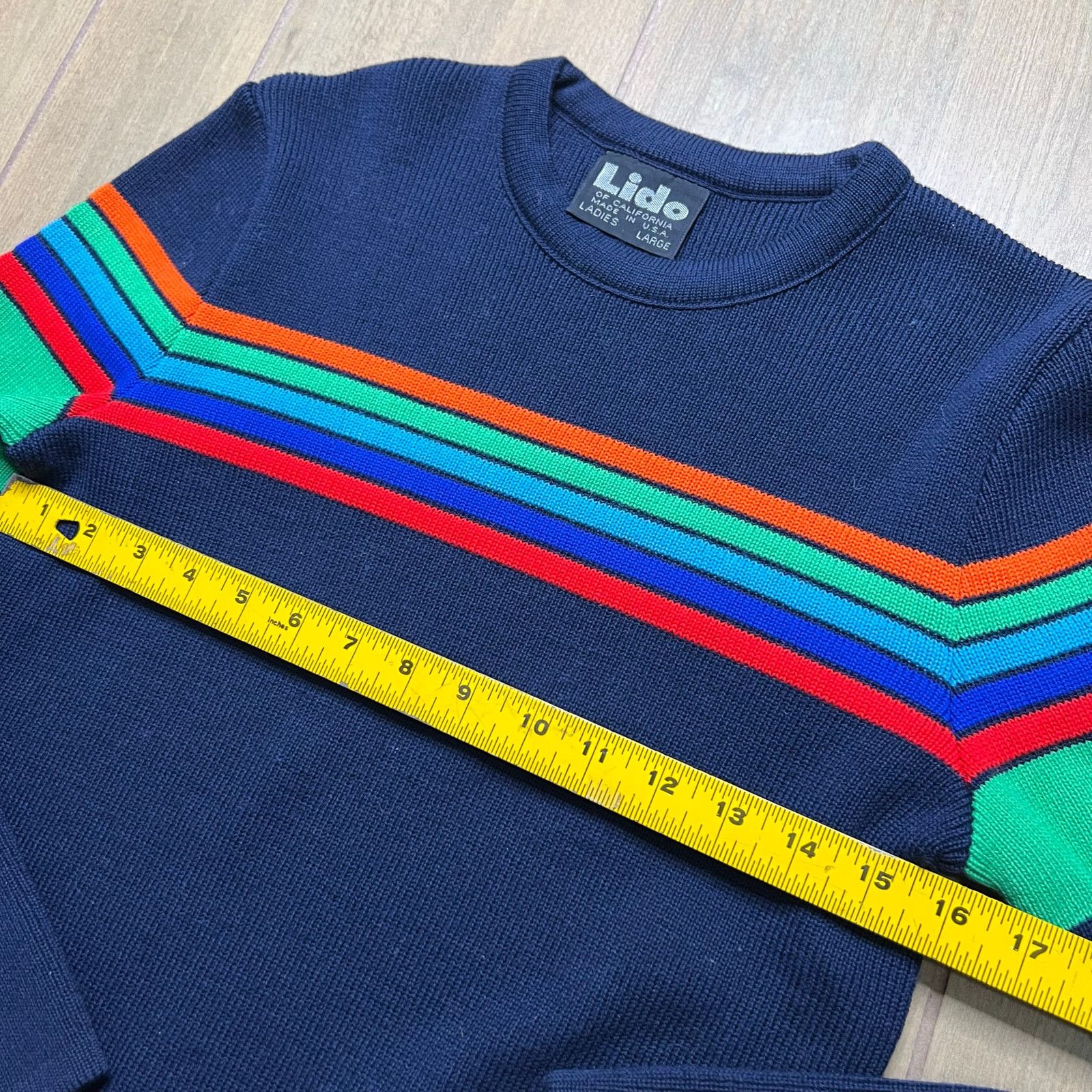 Vintage Vintage Lido of California Wool Striped Sweater Womens L USA Size L / US 10 / IT 46 - 7 Thumbnail