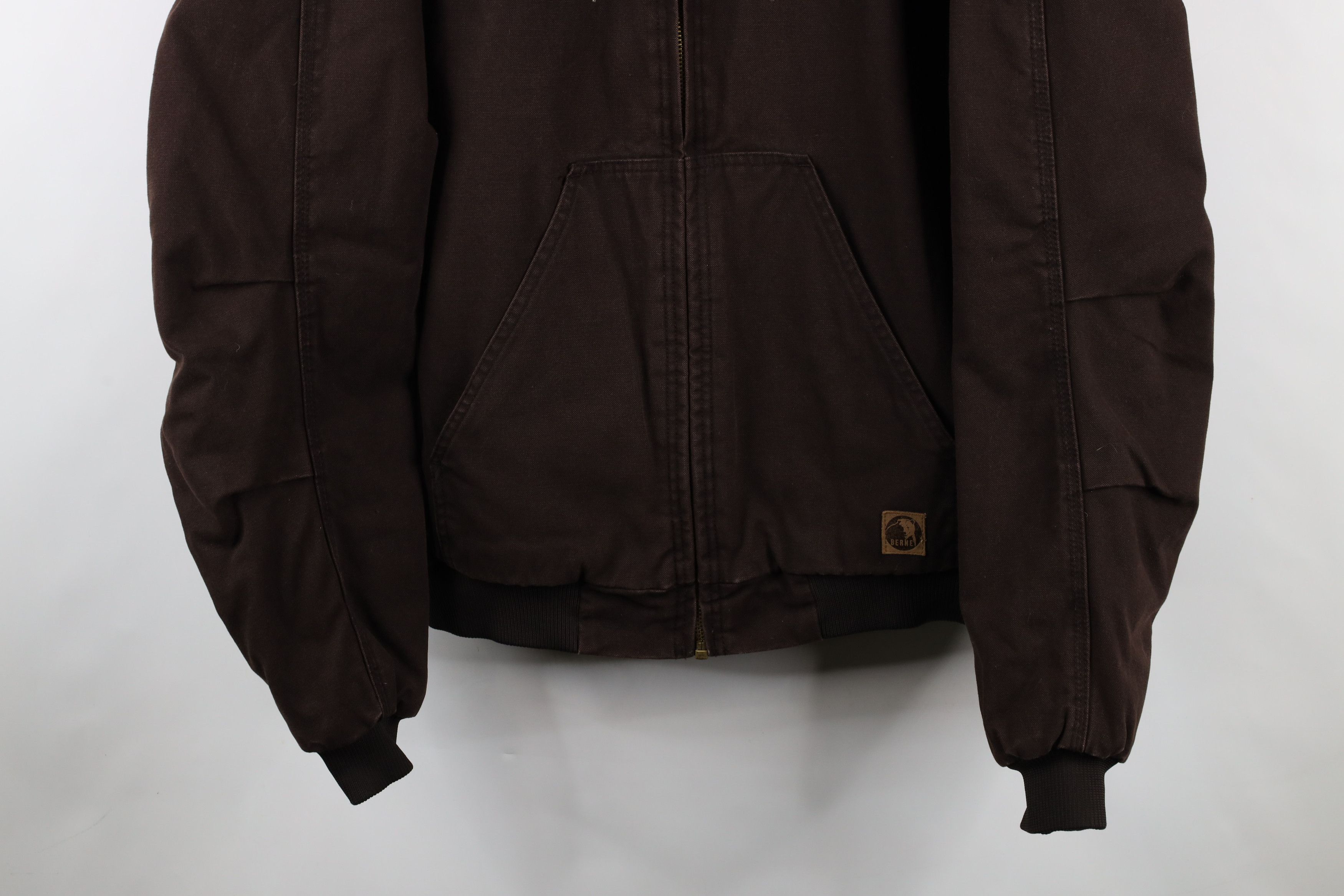 Vintage Vintage Y2K Streetwear Lined Canvas Hooded Work Jacket Brown Size US XL / EU 56 / 4 - 3 Thumbnail